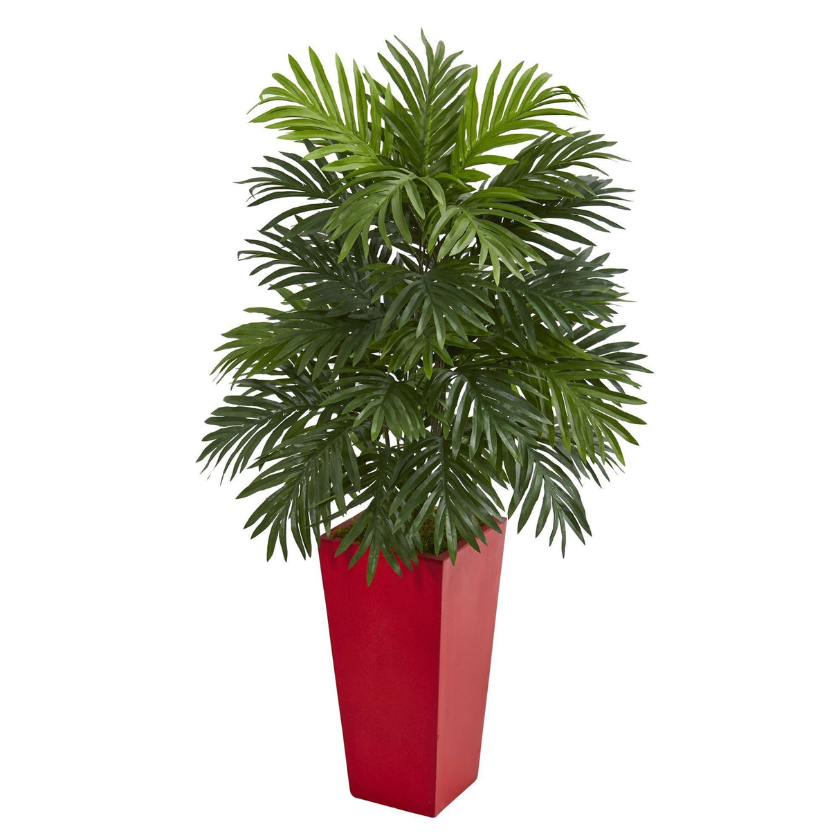 Areca Palm Artificial Plant in Red Planter-Parc Decor