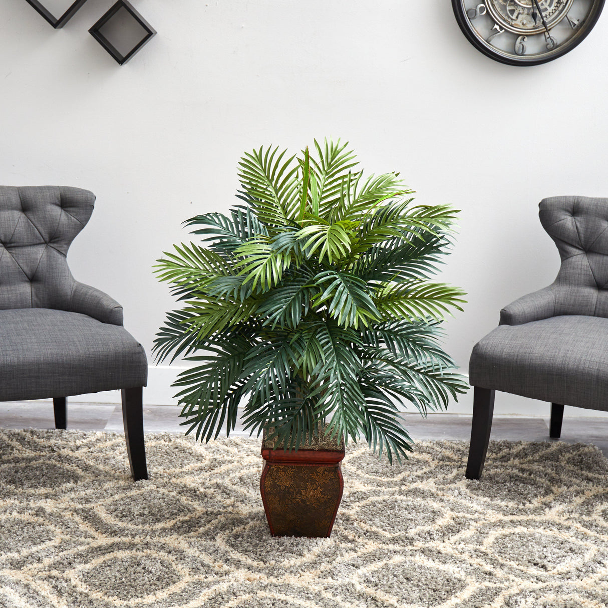 Areca w/Decorative Planter Silk Plant-Parc Decor