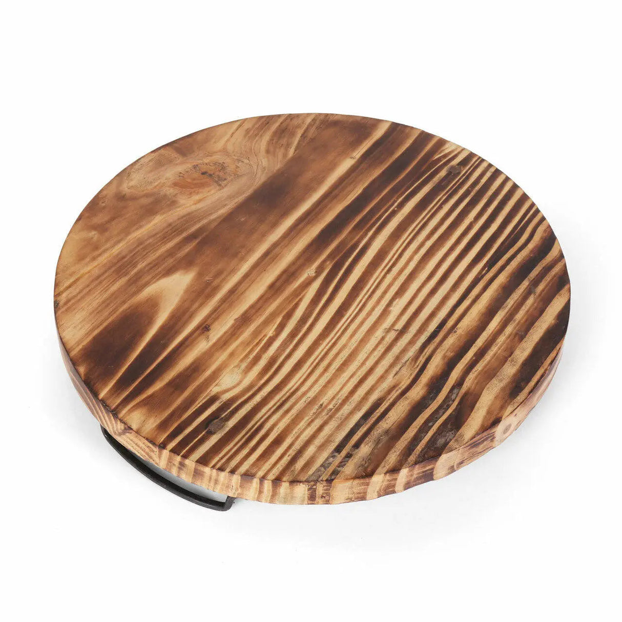 Aria Scorched Wood Serving Tray with Handles-Parc Decor