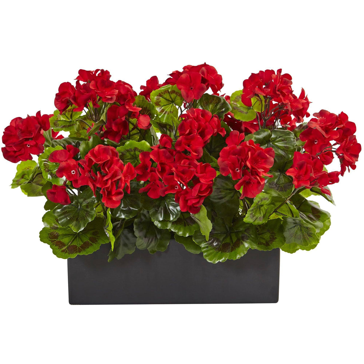 Artificial Geranium in Rectangular Planter UV Resistant (Indoor/Outdoor)-Parc Decor