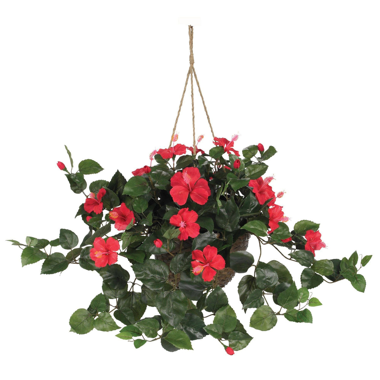 Artificial Hibiscus Hanging Basket-Parc Decor