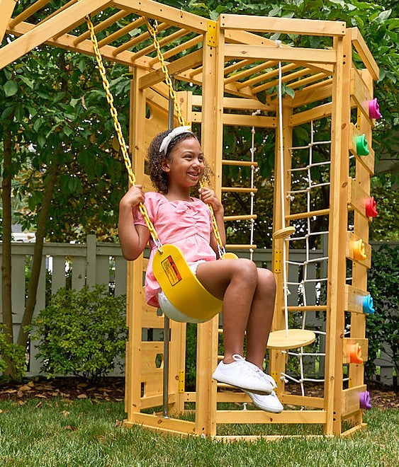 Avenlur Hawthorn XL Wooden Outdoor Playset – Slide, Swing, Climbing Wall & Monkey Bars | Backyard Playground Set for Kids-Parc Decor