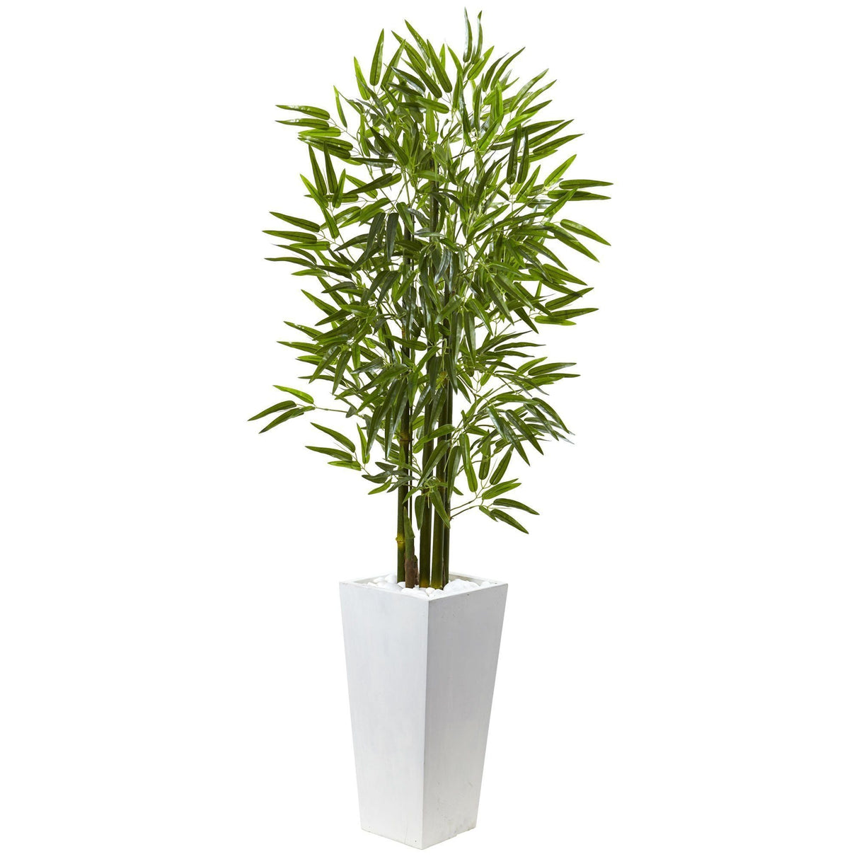 Bamboo Tree with White Planter UV Resistant (Indoor/Outdoor)-Parc Decor