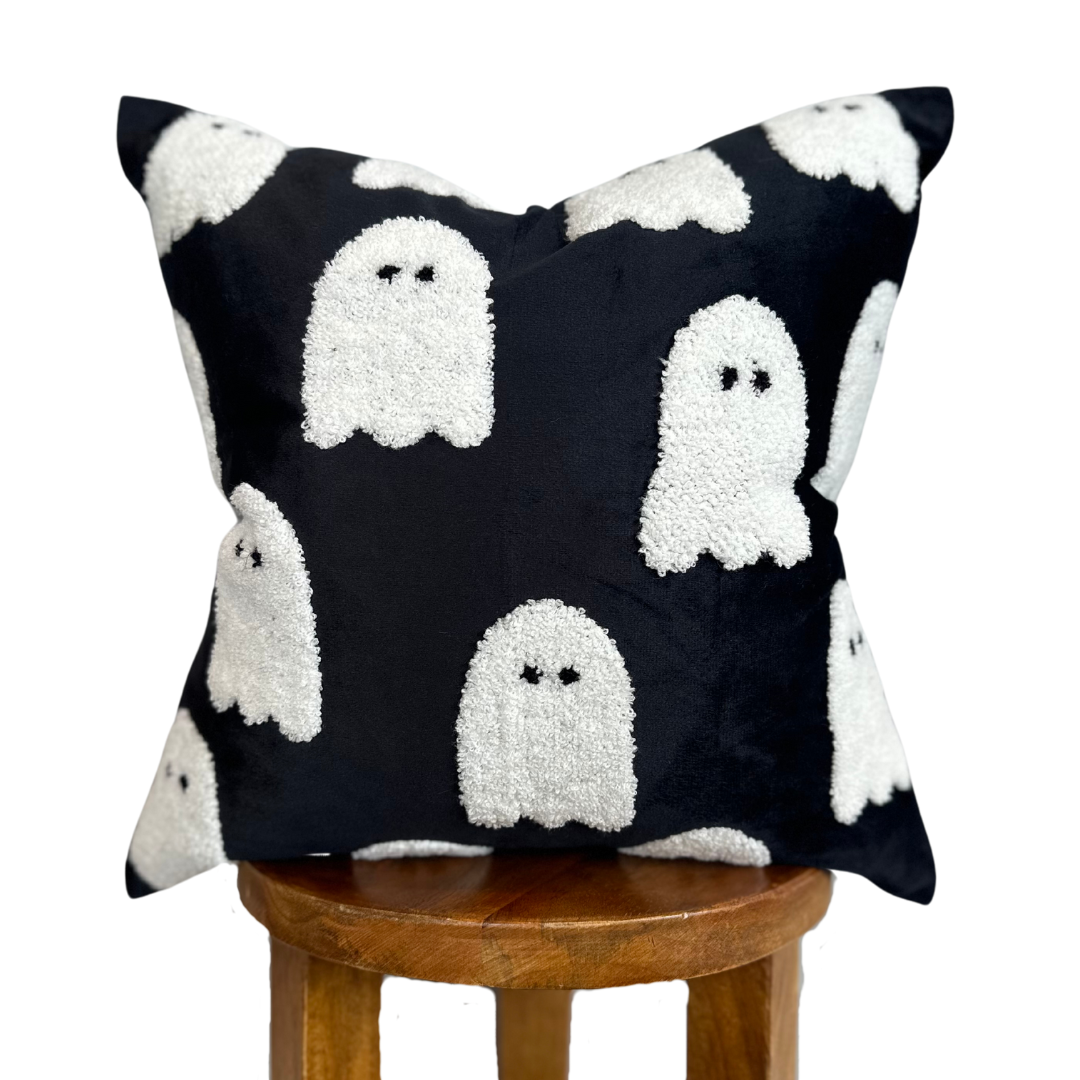 Black Ghost Pillow Cover-Parc Decor
