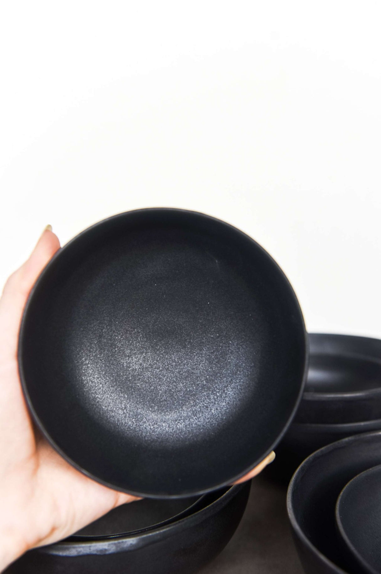 Black Mini Bowl - Handmade Stoneware Black Matte Sauce Bowl-Parc Decor