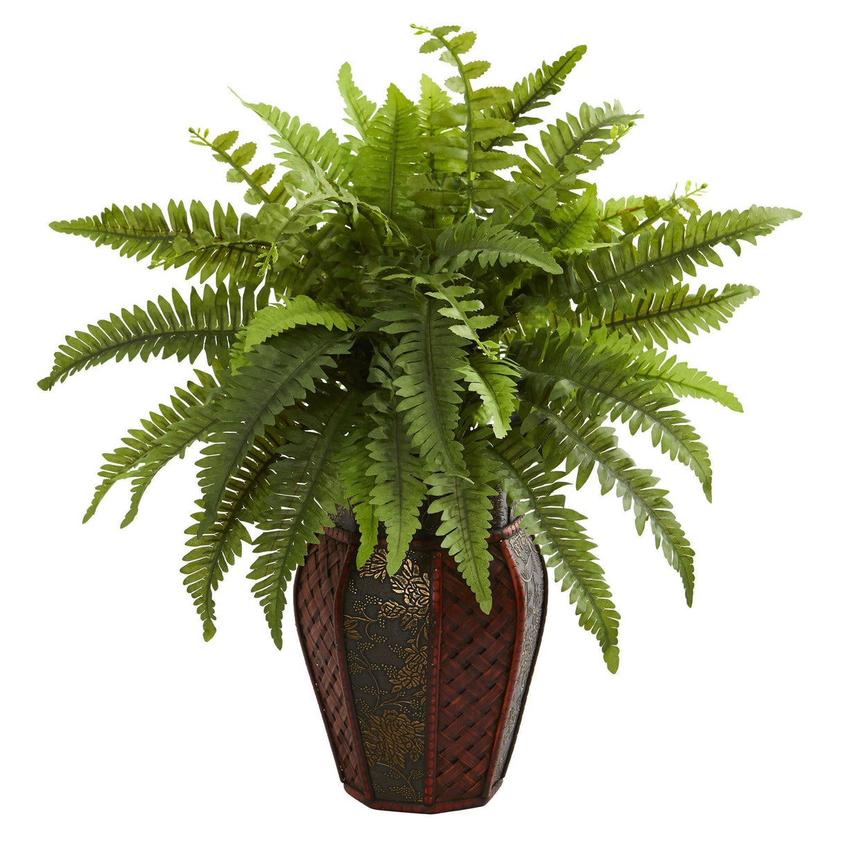 Boston Fern Artificial Plant in Decorative Planter-Parc Decor
