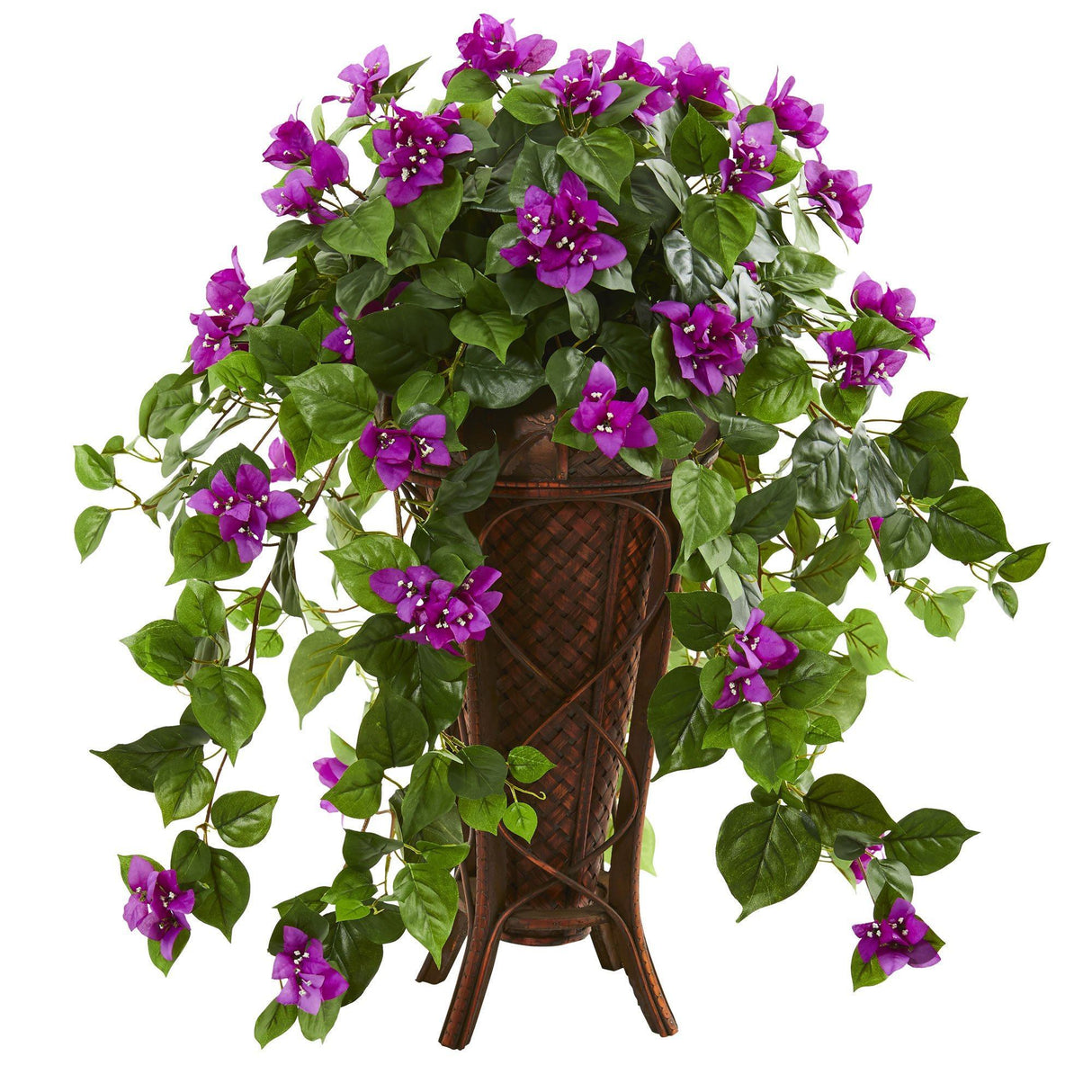 Bougainvillea Artificial Plant in Stand Planter-Parc Decor