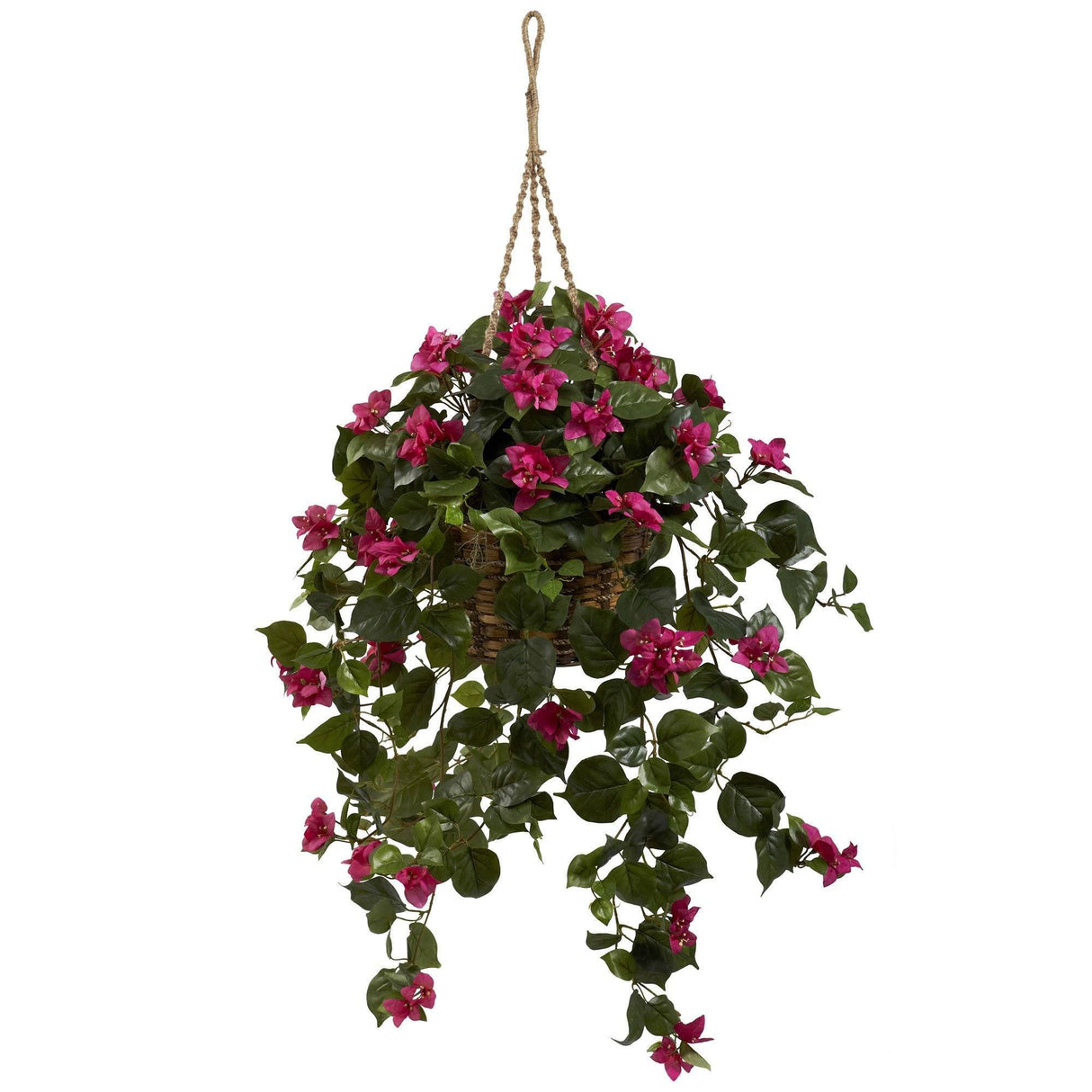 Bougainvillea Silk Hanging Basket-Parc Decor