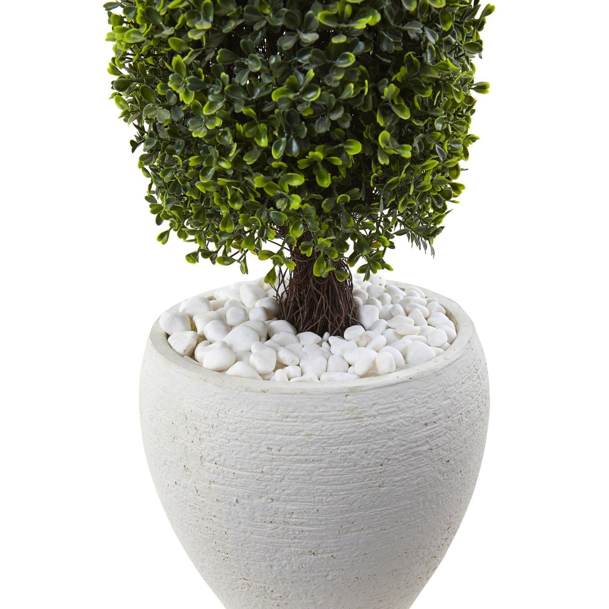 Boxwood Topiary with White Planter UV Resistant (Indoor/Outdoor)-Parc Decor
