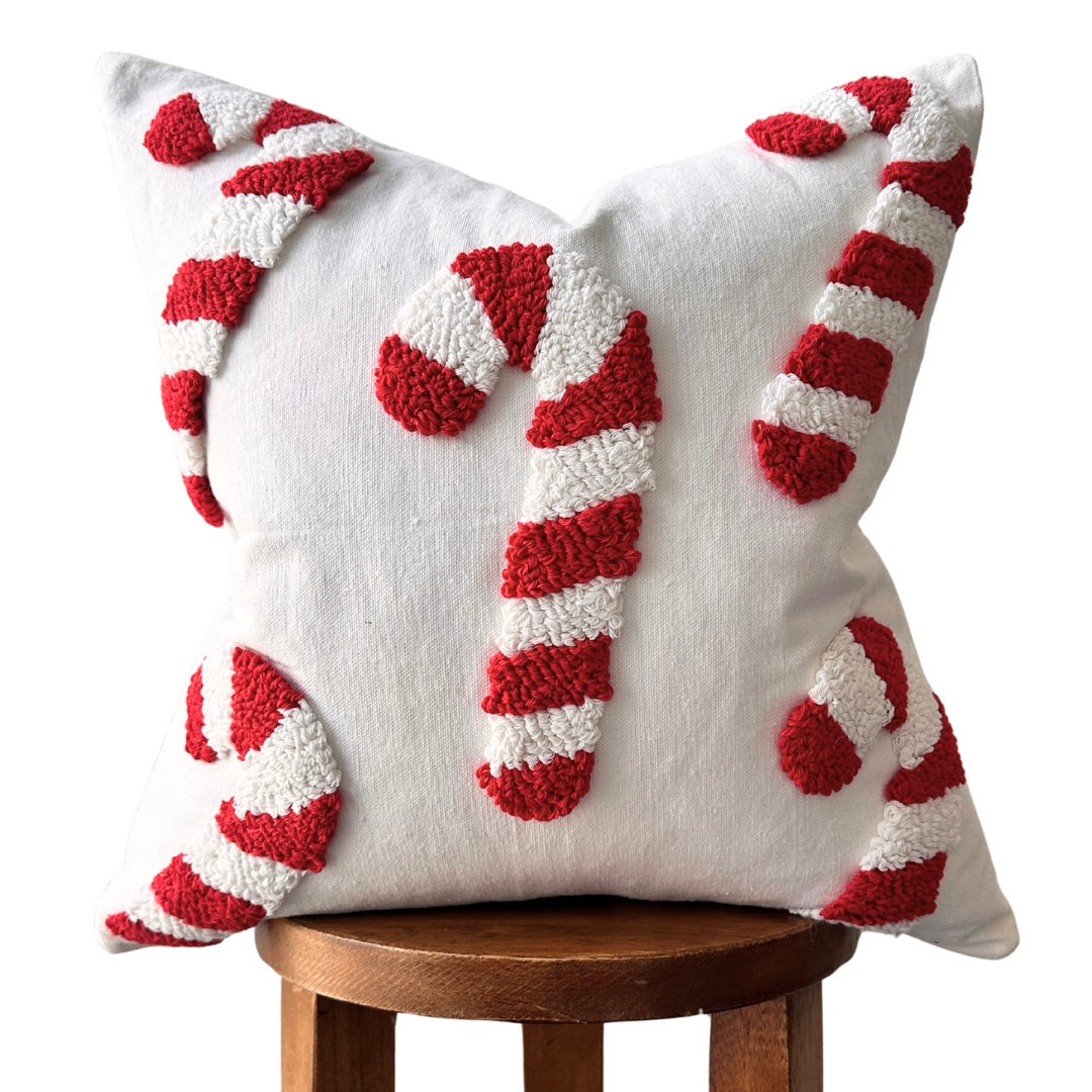 Candy Cane Pillow Cover-Parc Decor