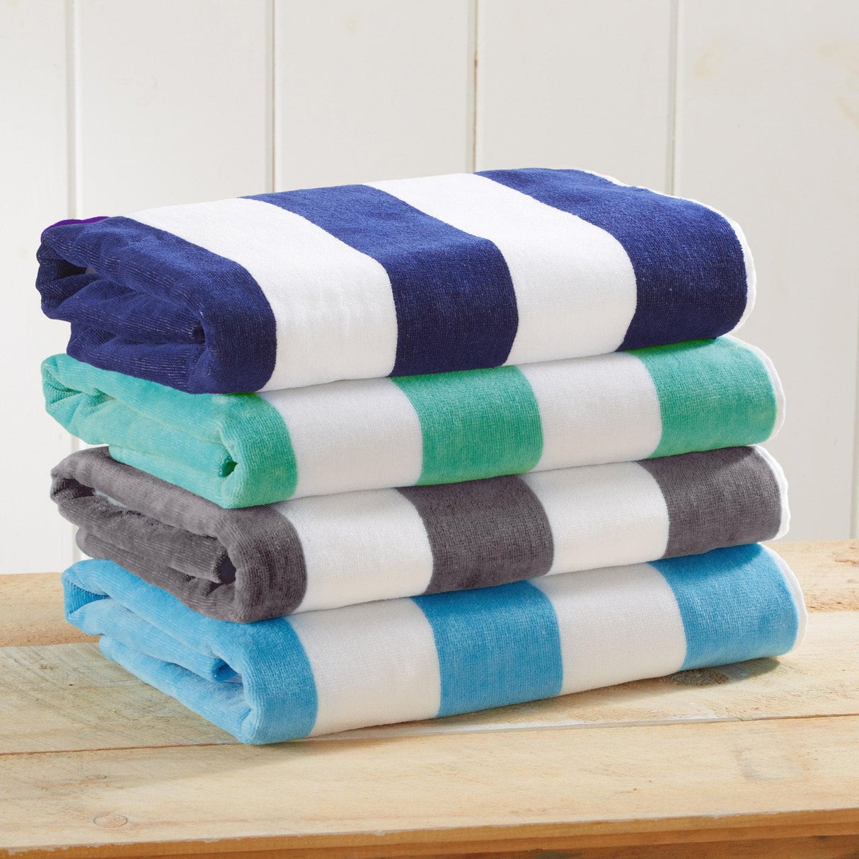 Cotton Velour Cabana Stripe Beach Towel – Novia Collection-Parc Decor