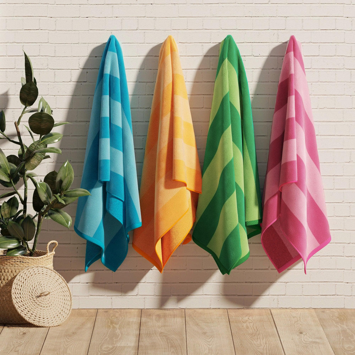 Cotton Velour Cabana Stripe Beach Towel – Novia Collection-Parc Decor