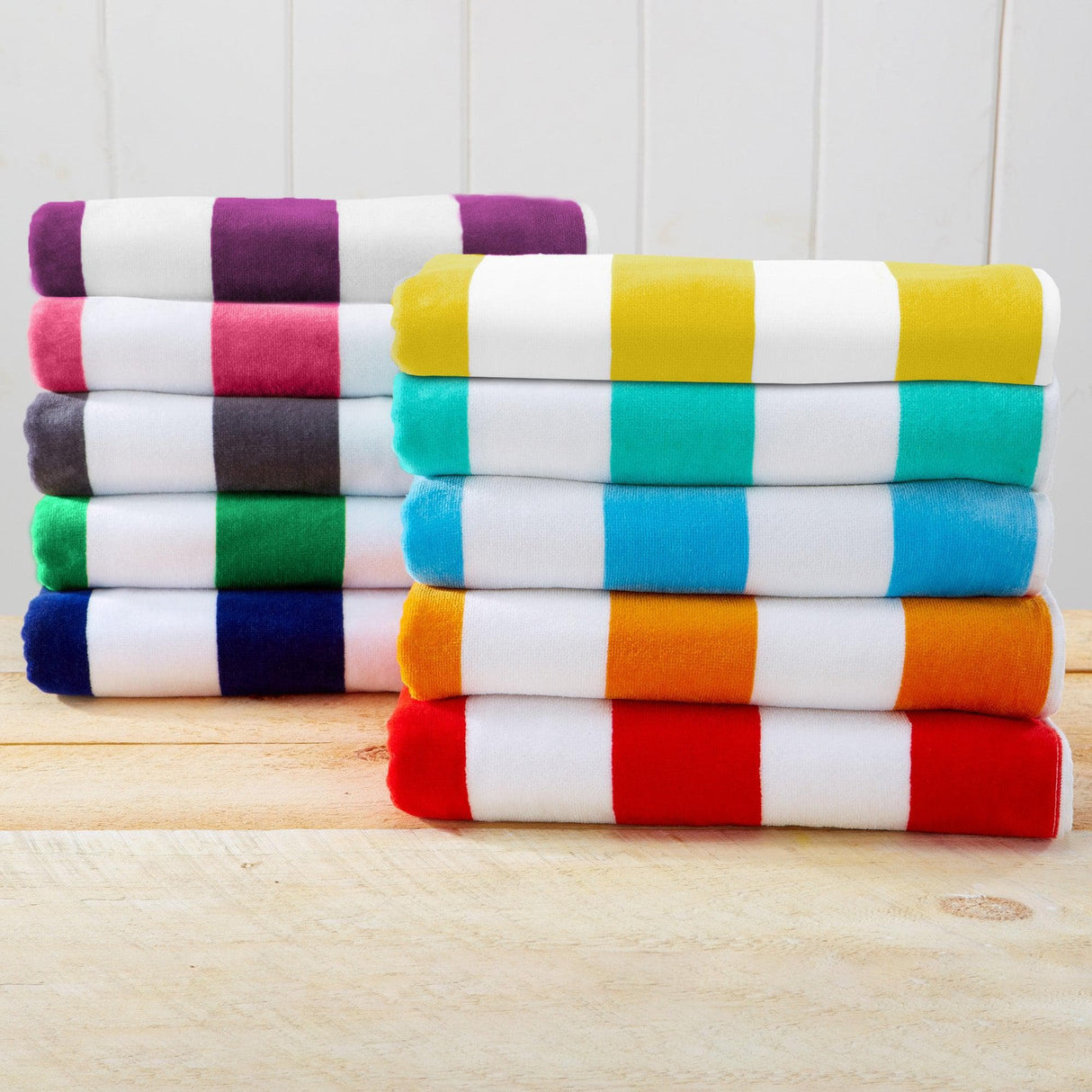 Cotton Velour Cabana Stripe Beach Towel – Novia Collection-Parc Decor