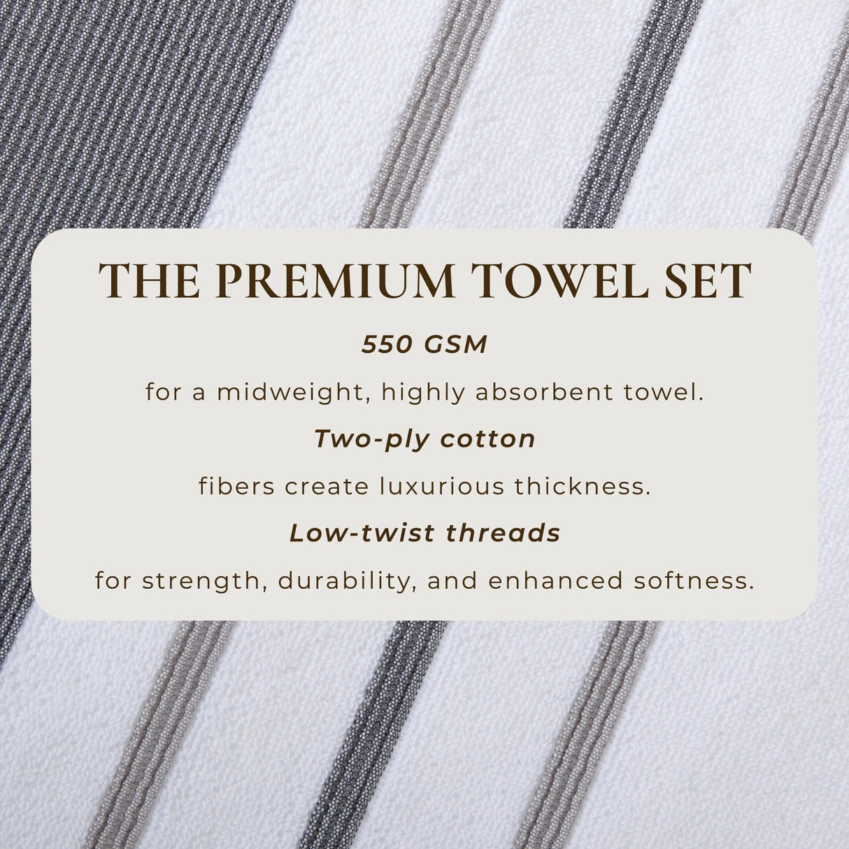 Decorative Cotton Stripe Bath Towel Set – Noelle Collection-Parc Decor