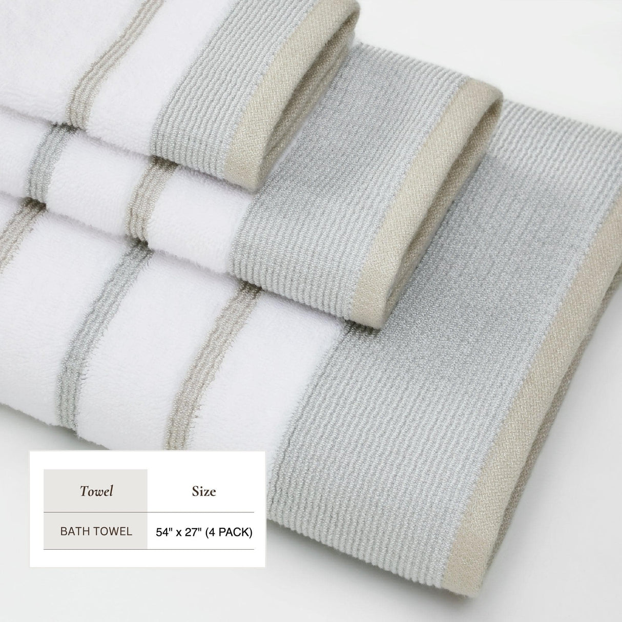 Decorative Cotton Stripe Bath Towel Set – Noelle Collection-Parc Decor