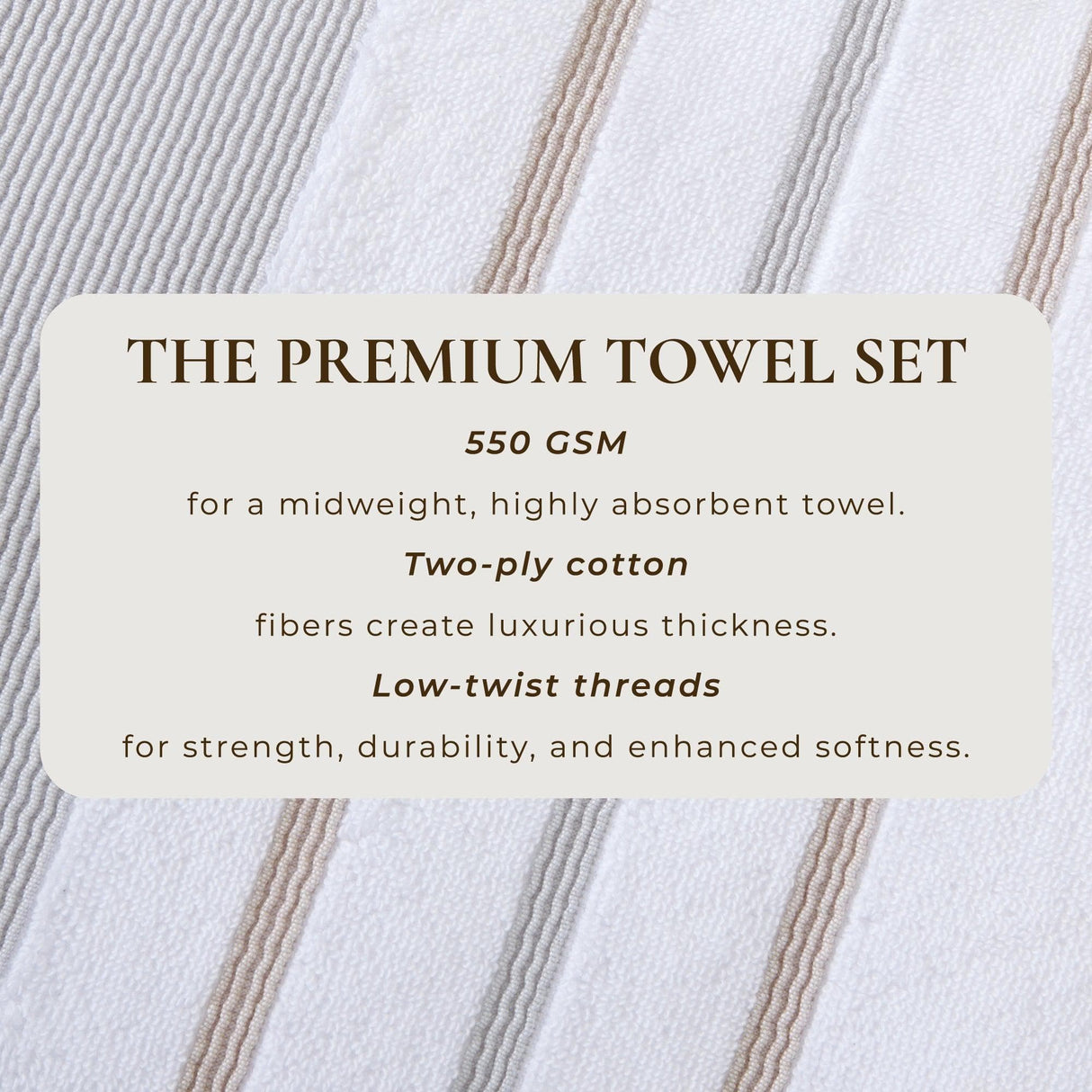Decorative Cotton Stripe Bath Towel Set – Noelle Collection-Parc Decor