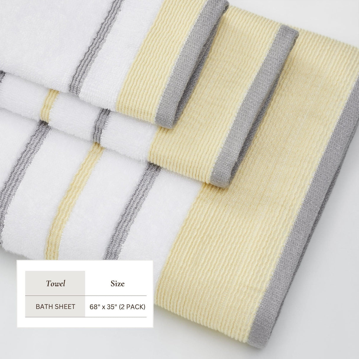 Decorative Cotton Stripe Bath Towel Set – Noelle Collection-Parc Decor