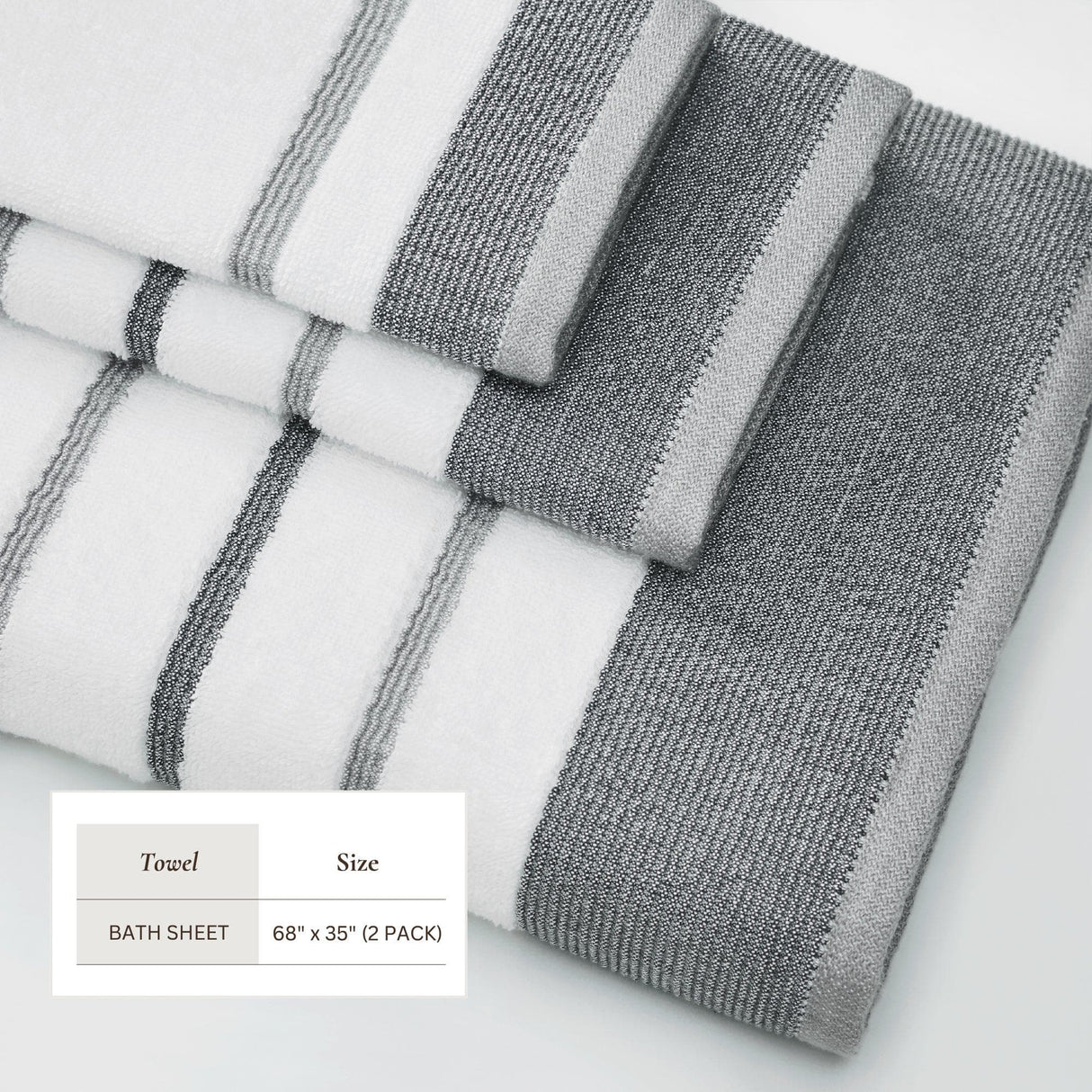 Decorative Cotton Stripe Bath Towel Set – Noelle Collection-Parc Decor