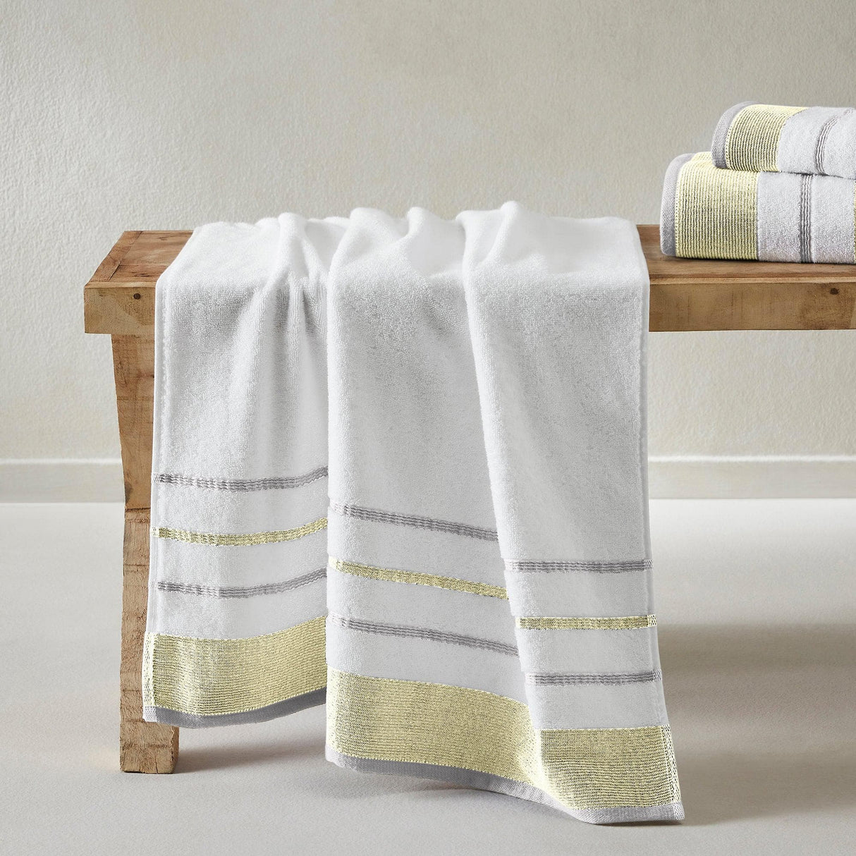Decorative Cotton Stripe Bath Towel Set – Noelle Collection-Parc Decor