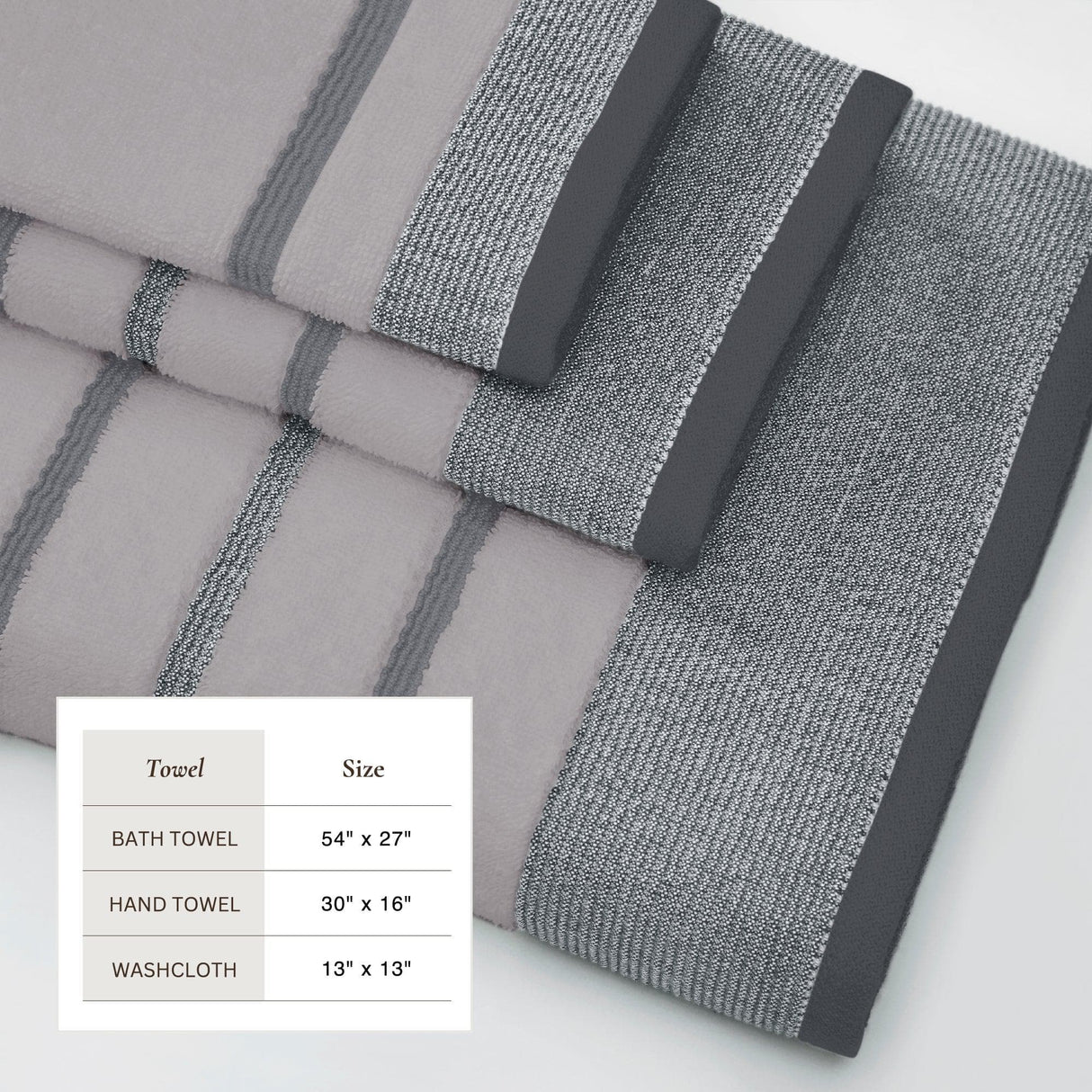 Decorative Cotton Stripe Bath Towel Set – Noelle Collection-Parc Decor