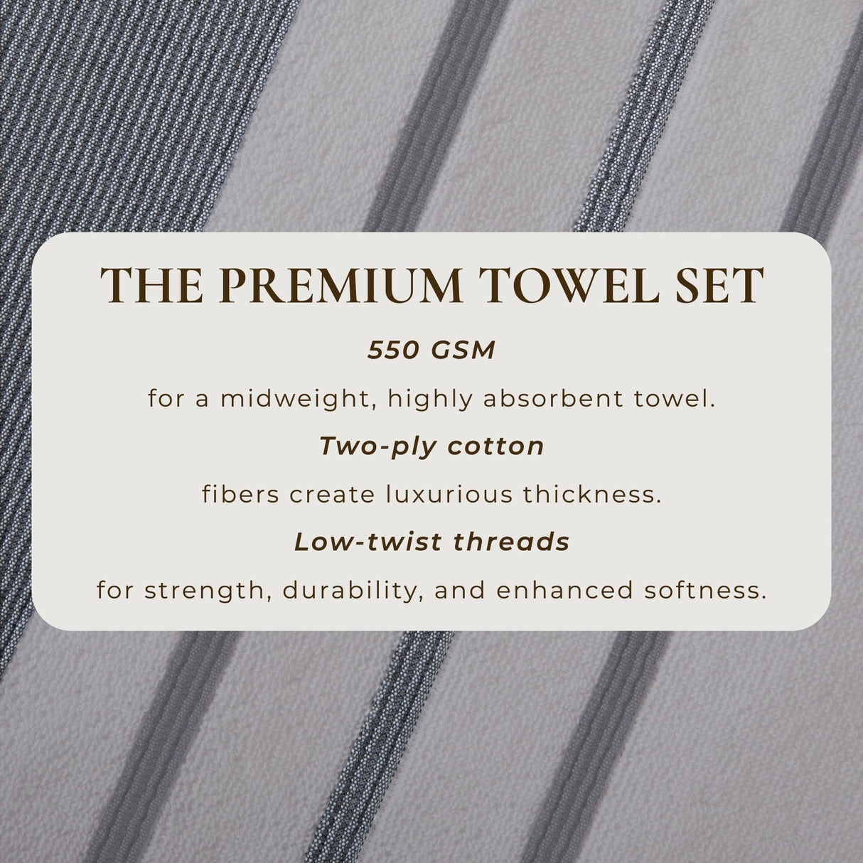 Decorative Cotton Stripe Bath Towel Set – Noelle Collection-Parc Decor