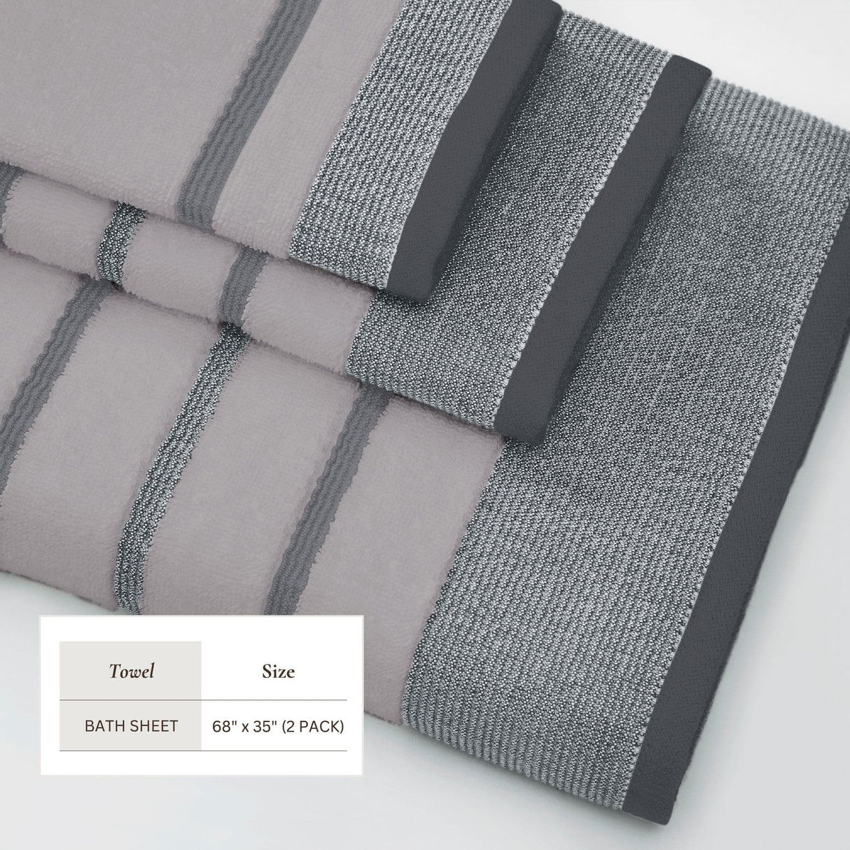 Decorative Cotton Stripe Bath Towel Set – Noelle Collection-Parc Decor