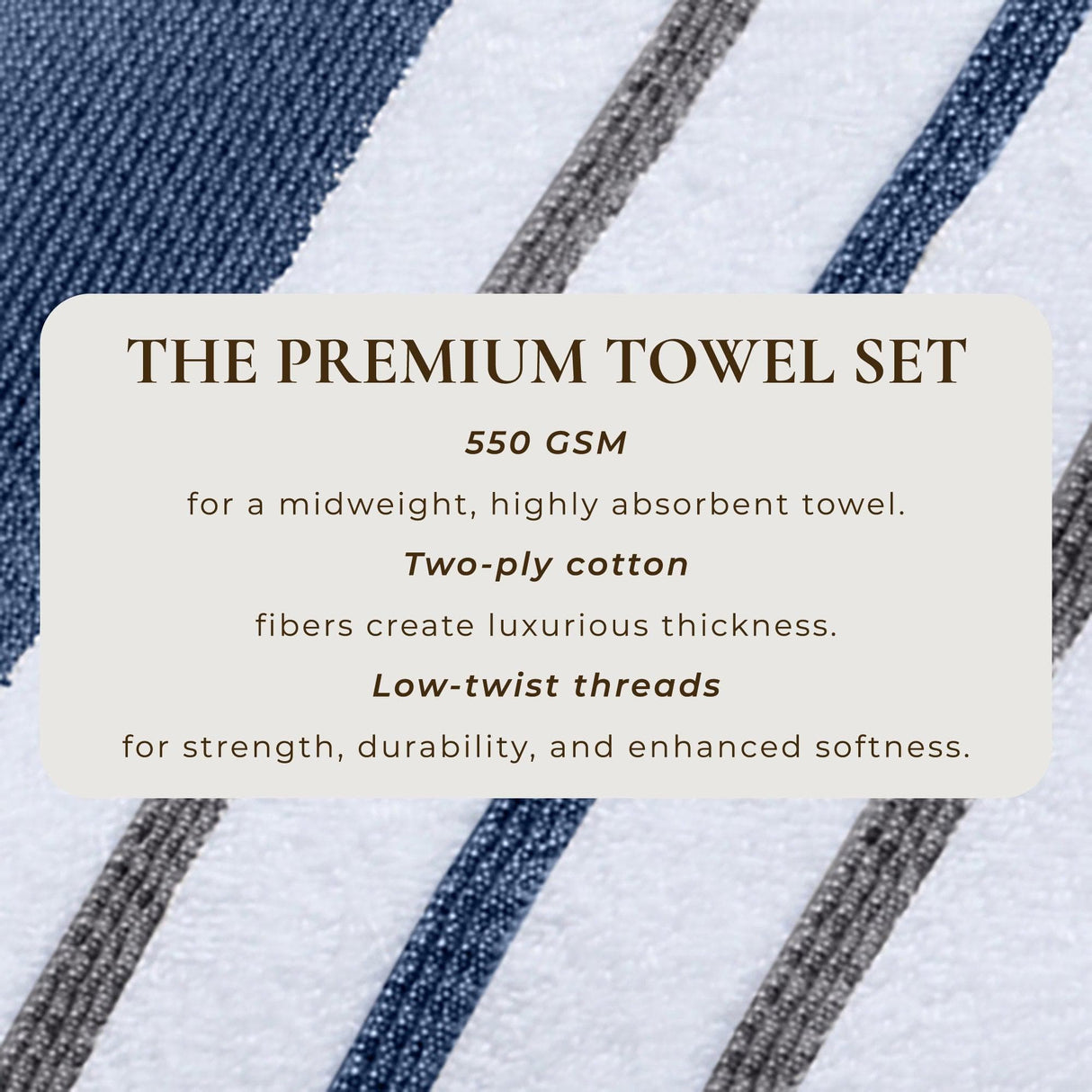 Decorative Cotton Stripe Bath Towel Set – Noelle Collection-Parc Decor