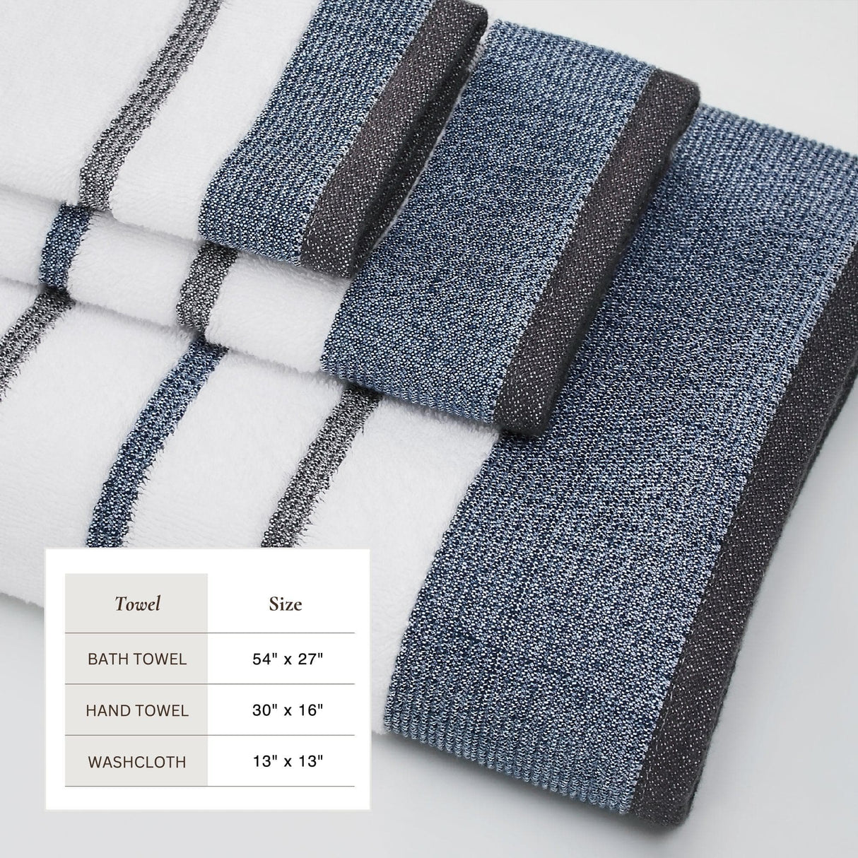 Decorative Cotton Stripe Bath Towel Set – Noelle Collection-Parc Decor