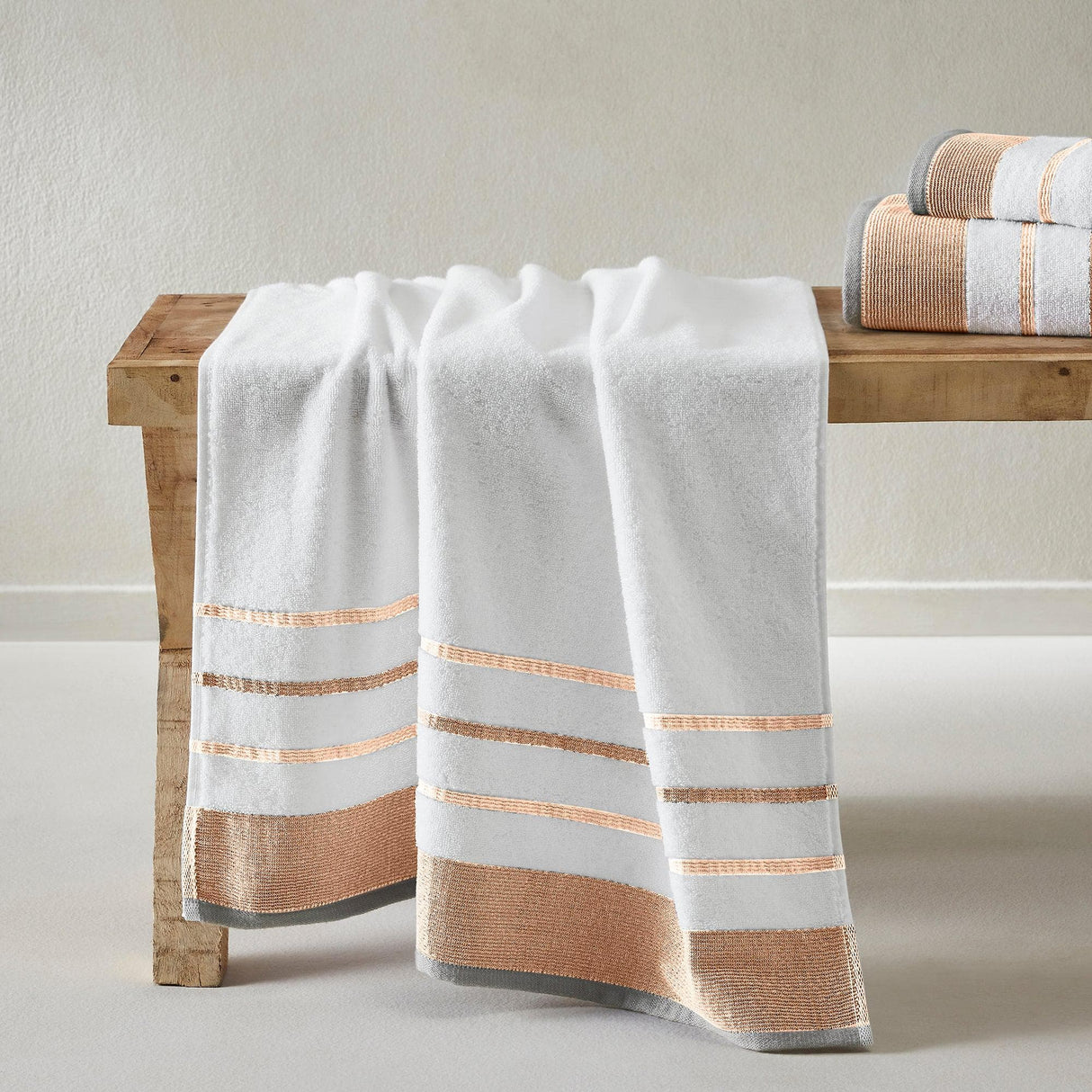 Decorative Cotton Stripe Bath Towel Set – Noelle Collection-Parc Decor