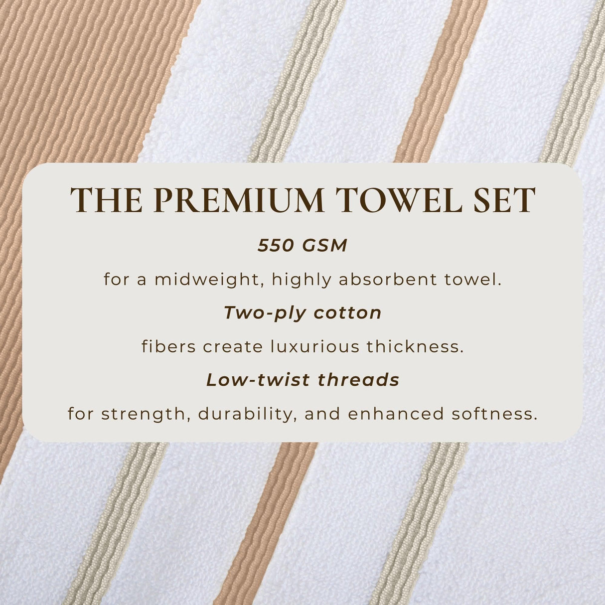 Decorative Cotton Stripe Bath Towel Set – Noelle Collection-Parc Decor