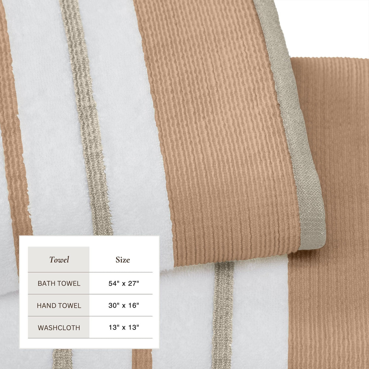 Decorative Cotton Stripe Bath Towel Set – Noelle Collection-Parc Decor