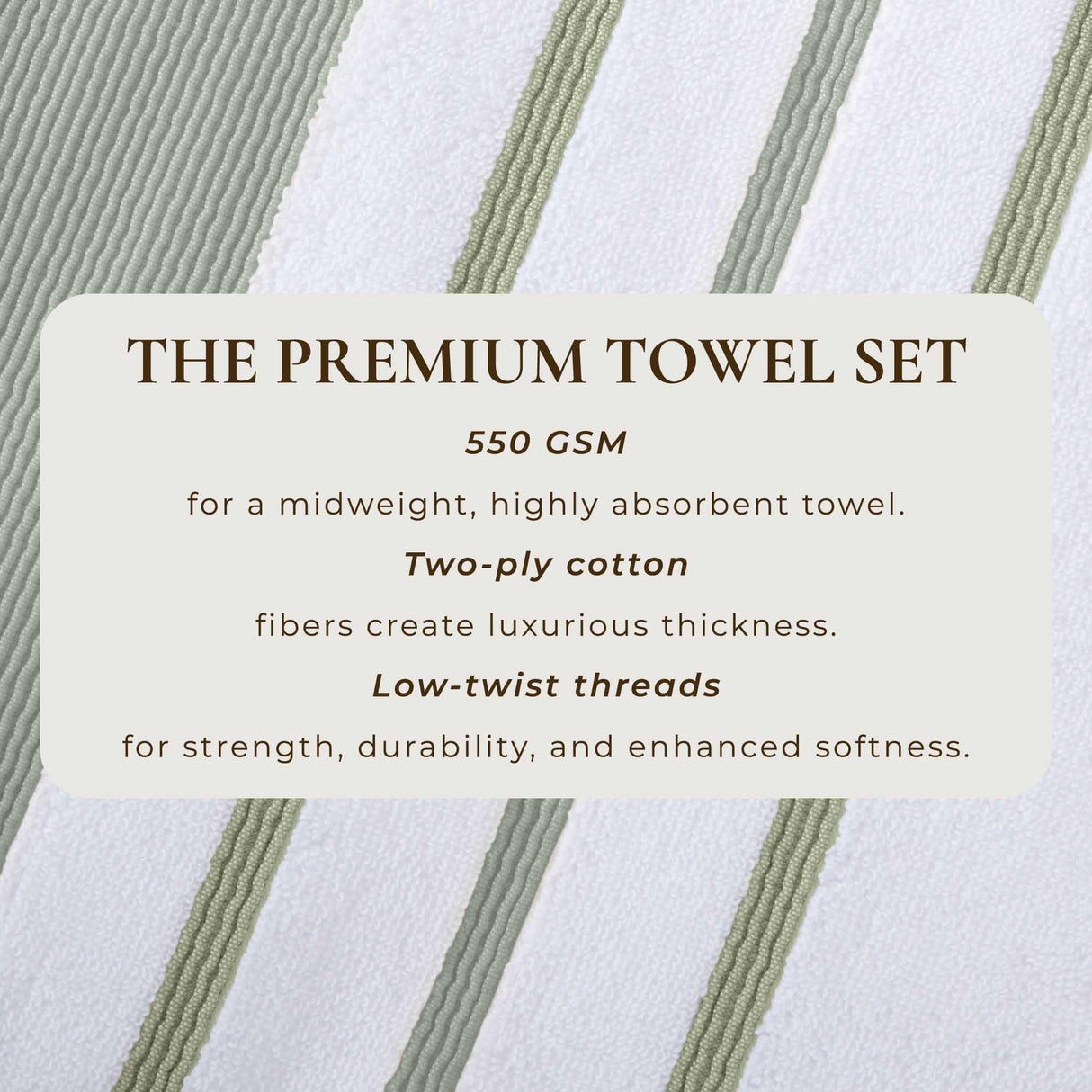 Decorative Cotton Stripe Bath Towel Set – Noelle Collection-Parc Decor
