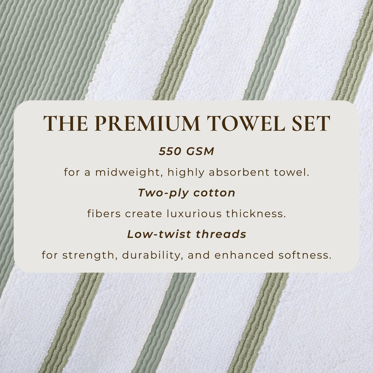 Decorative Cotton Stripe Bath Towel Set – Noelle Collection-Parc Decor