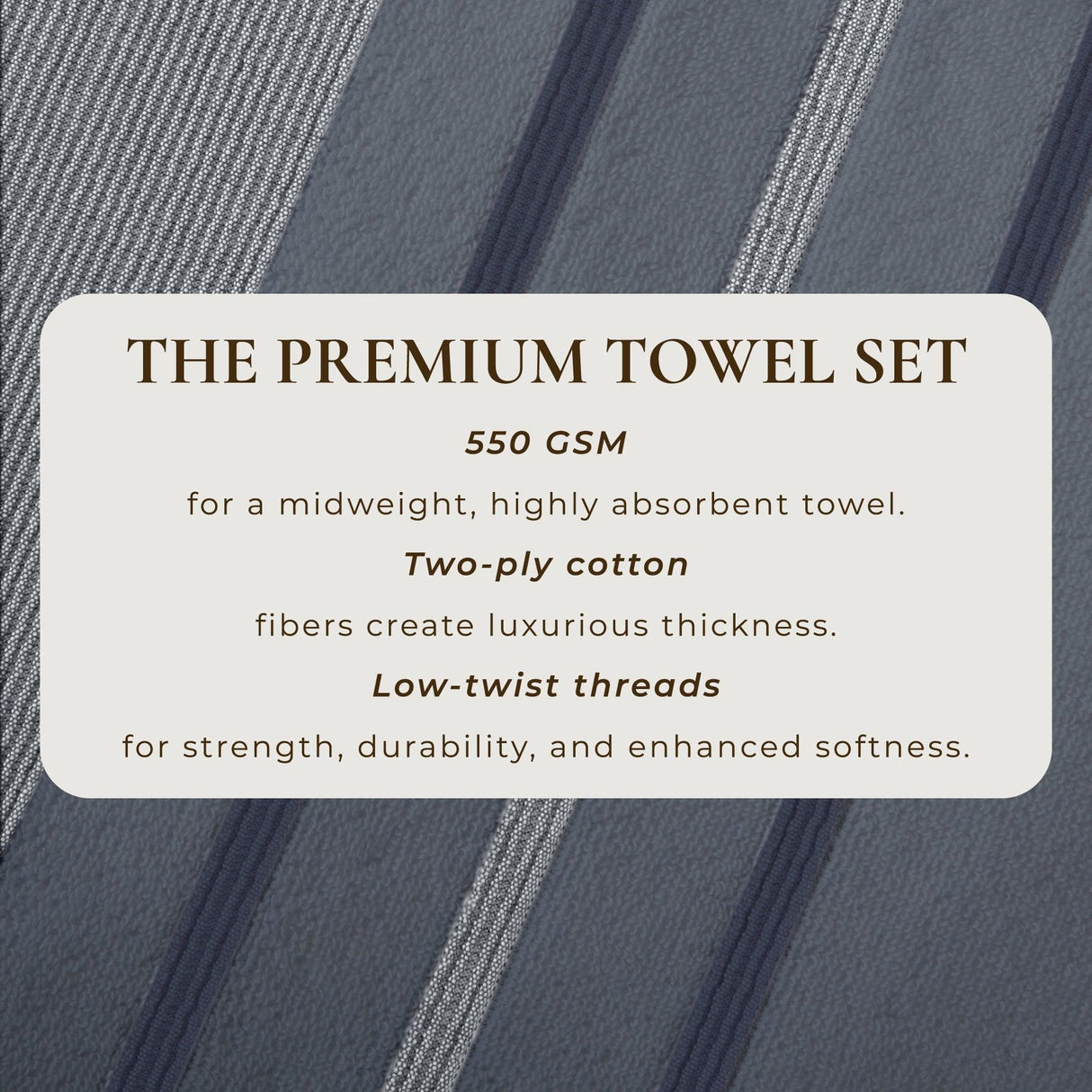 Decorative Cotton Stripe Bath Towel Set – Noelle Collection-Parc Decor