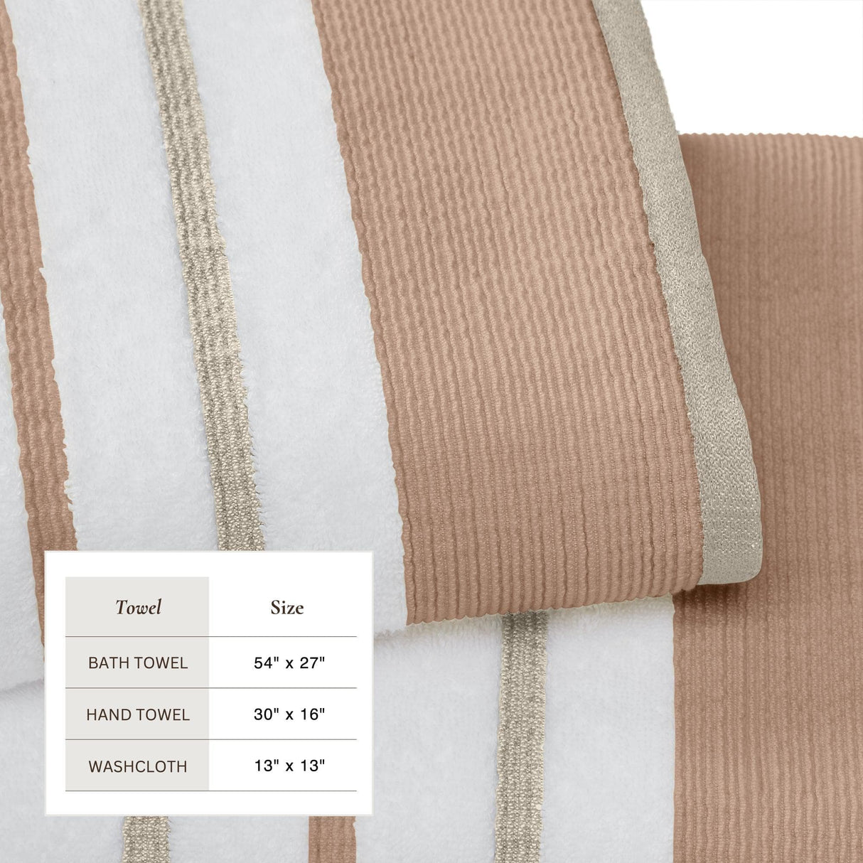 Decorative Cotton Stripe Bath Towel Set – Noelle Collection-Parc Decor