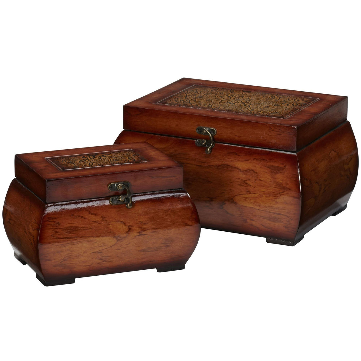 Decorative Lacquered Wood Chests (Set of 2)-Parc Decor