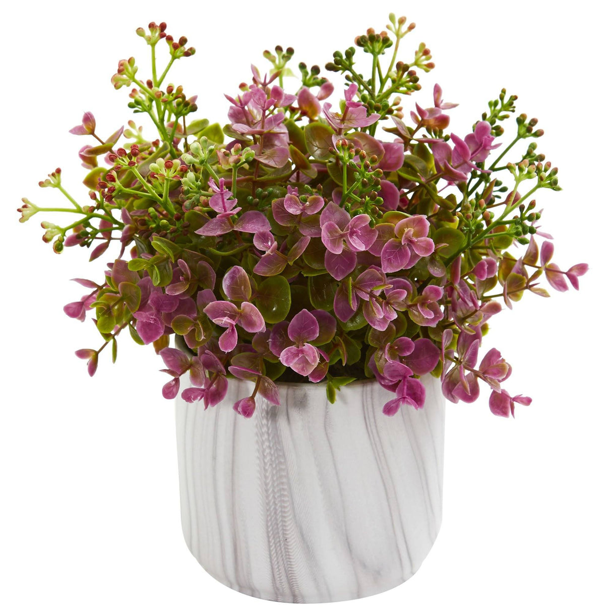 Eucalyptus Artificial Plant in Marble Finished Vase-Parc Decor