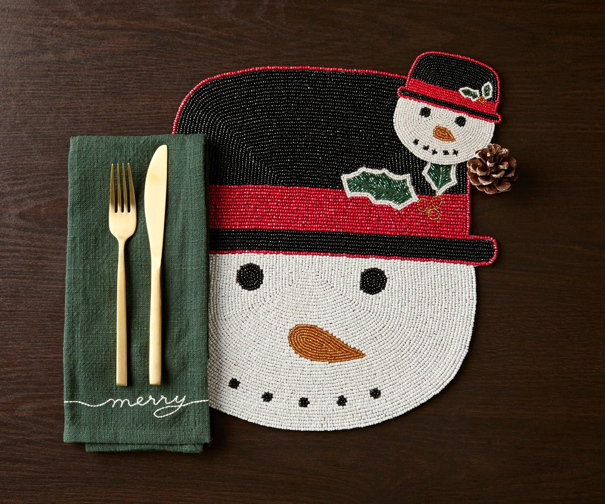 Frosty Snowman Placemat, Christmas Placemat, Snowman Placemat-Parc Decor