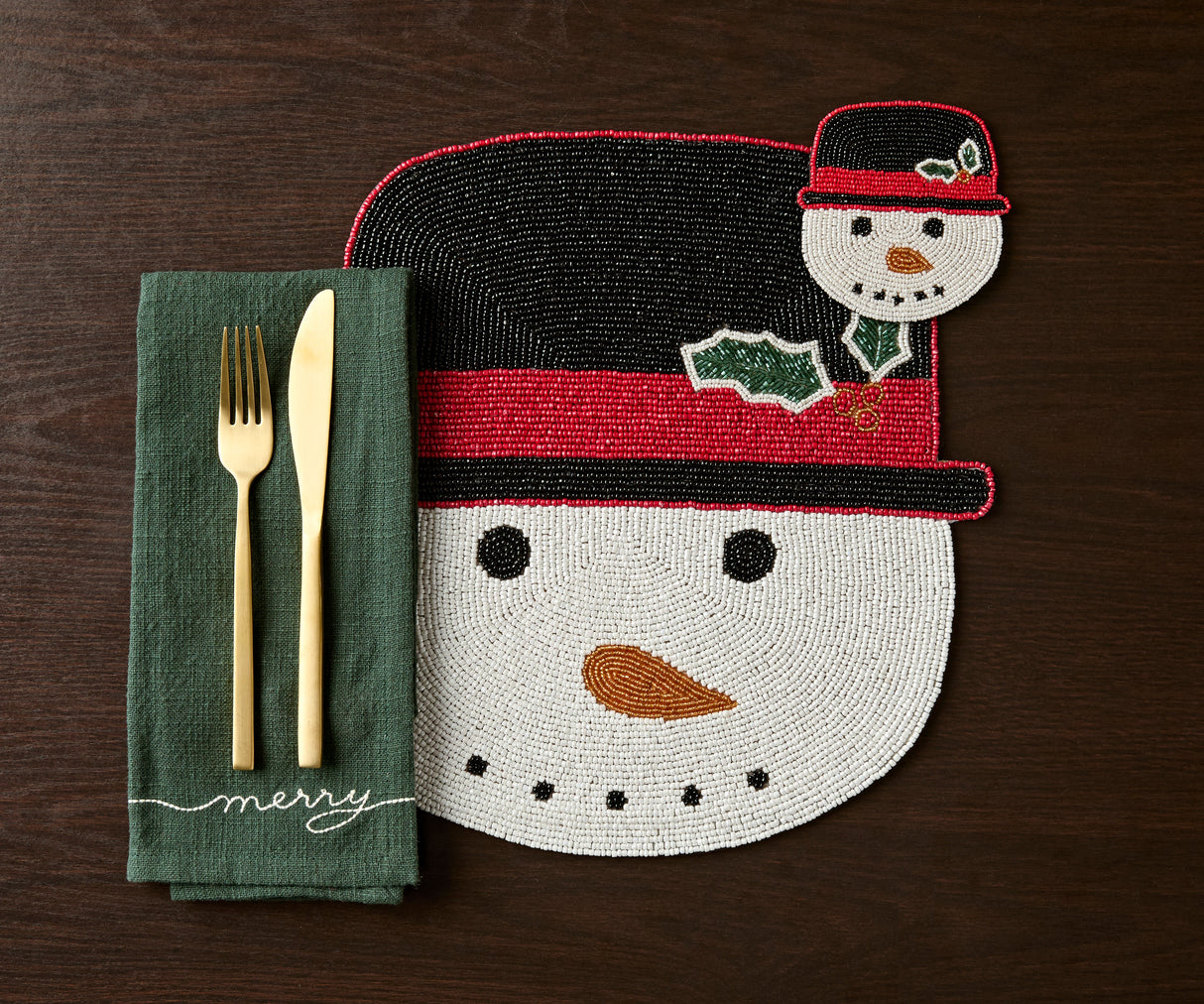 Frosty Snowman Placemat, Christmas Placemat, Snowman Placemat-Parc Decor