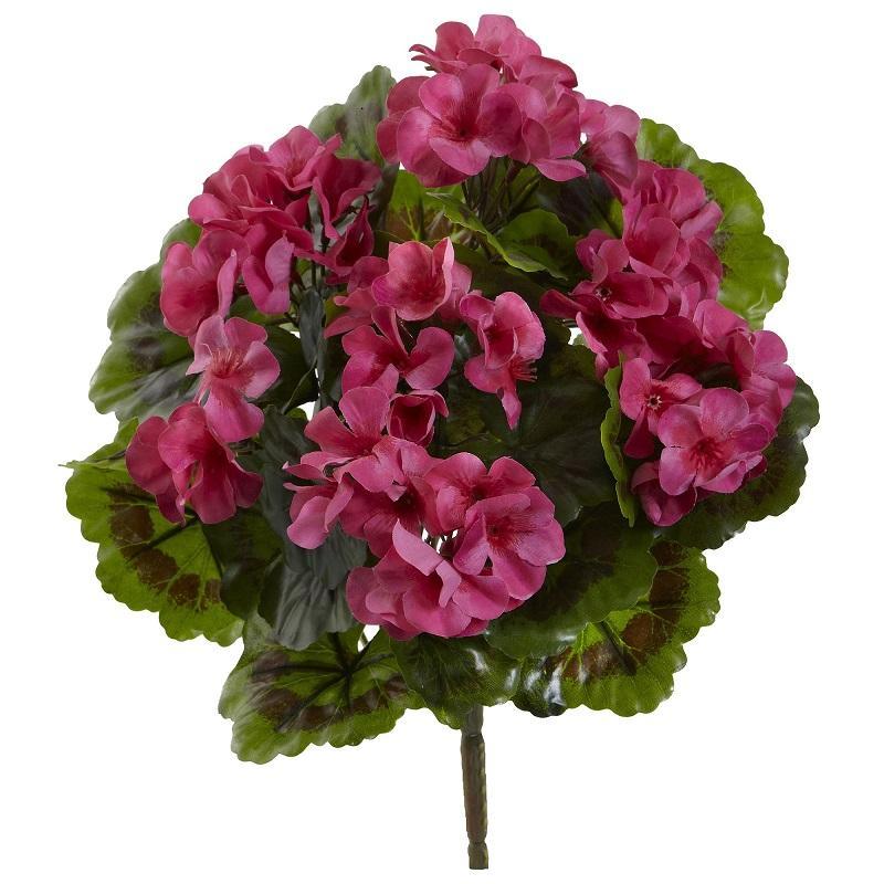 Geranium Artificial Bush UV Resistant (Indoor/Outdoor) (Set of 4)-Parc Decor