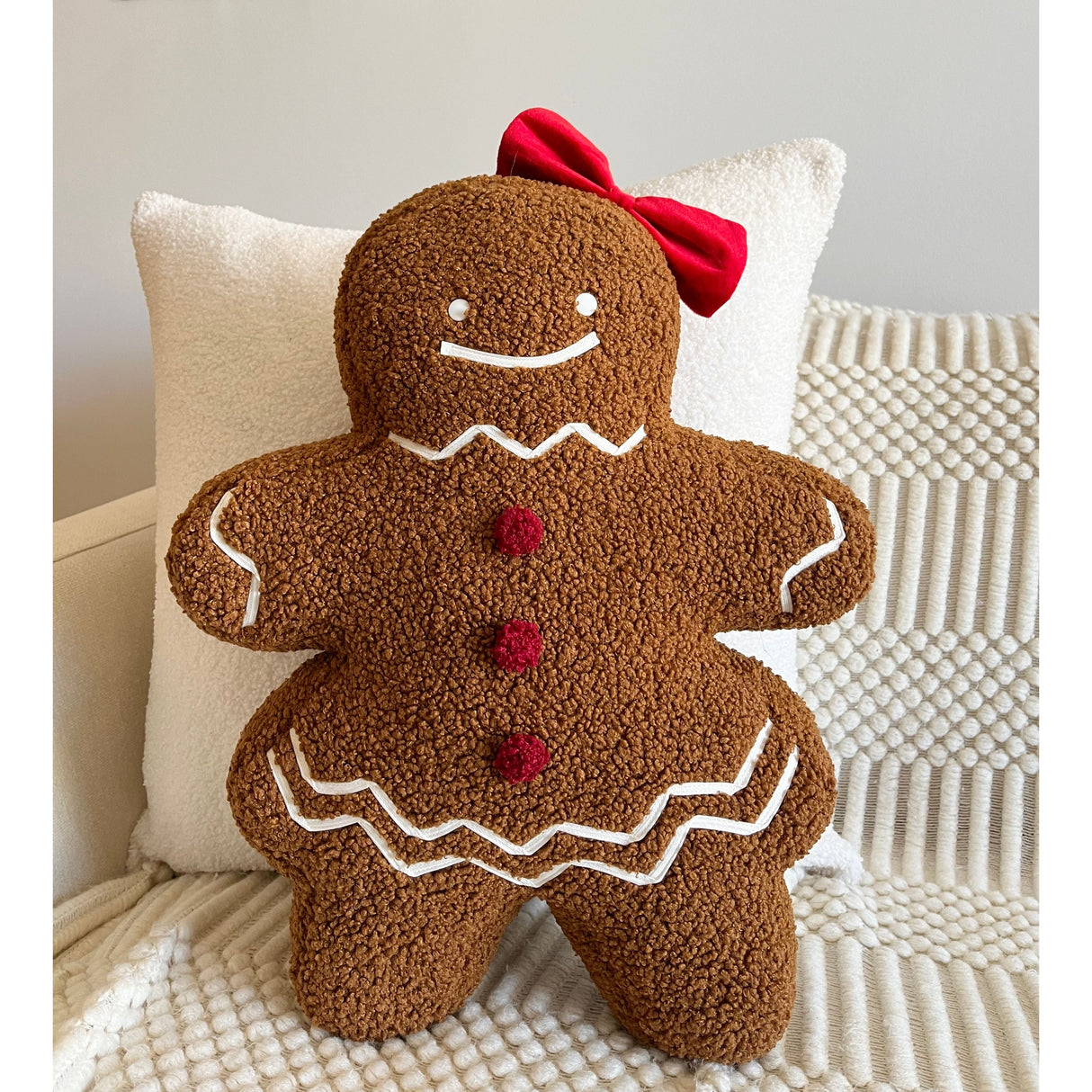 Gingerbread Man & Girl Holiday Pillow Set-Parc Decor