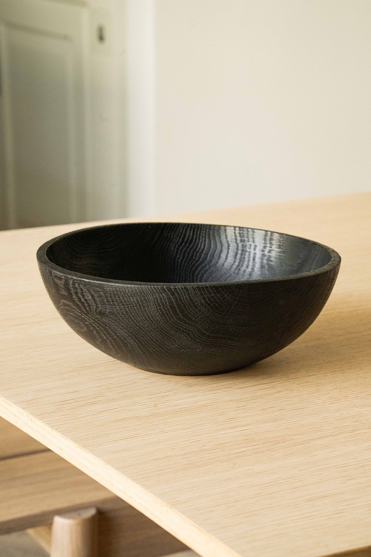 Hand-Carved Large Charred Wood Bowl-Parc Decor