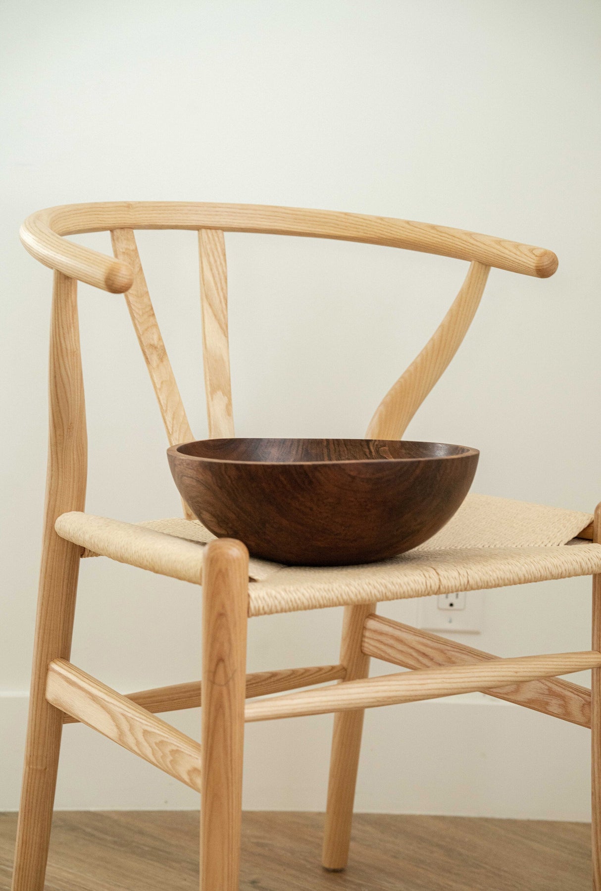 Hand-Carved Large Walnut Wood Bowl-Parc Decor