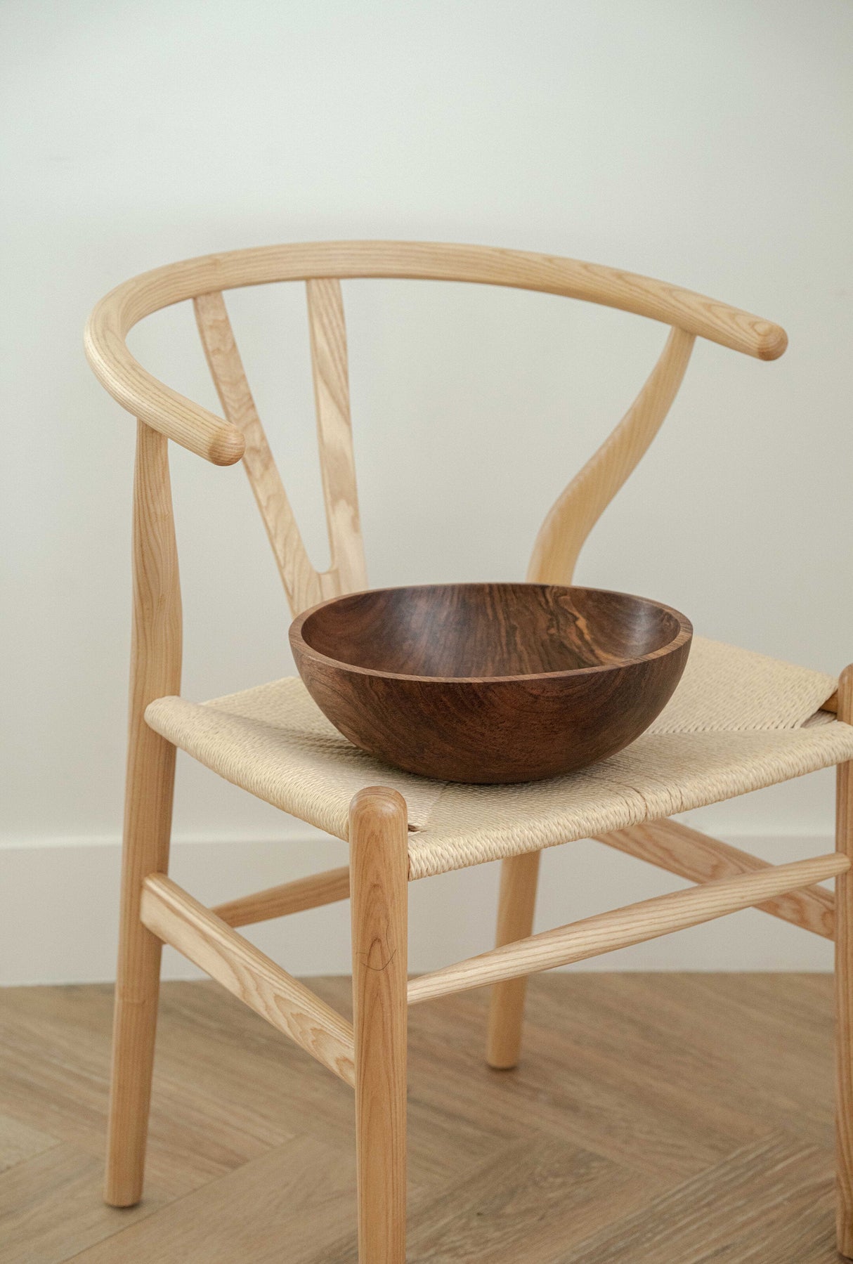 Hand-Carved Large Walnut Wood Bowl-Parc Decor
