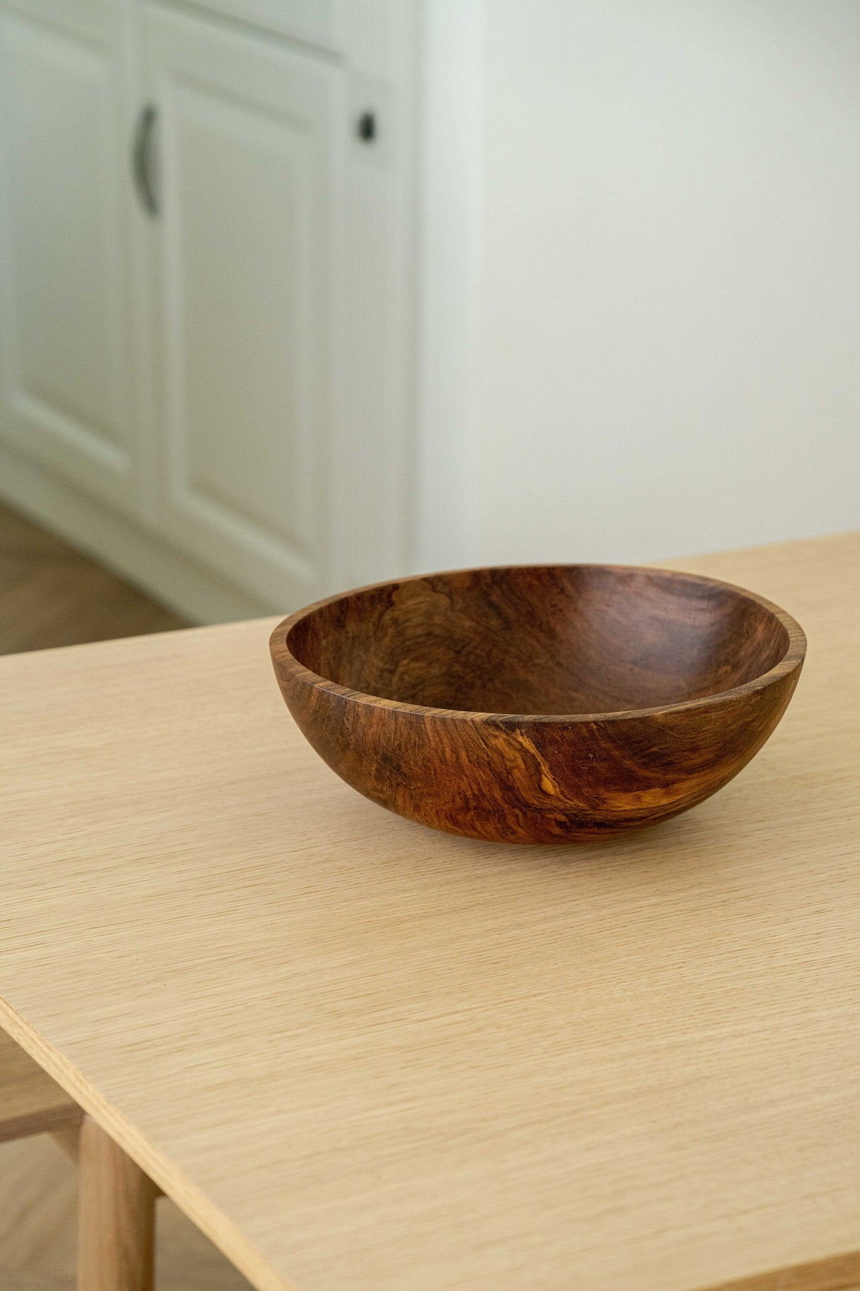 Hand-Carved Large Walnut Wood Bowl-Parc Decor