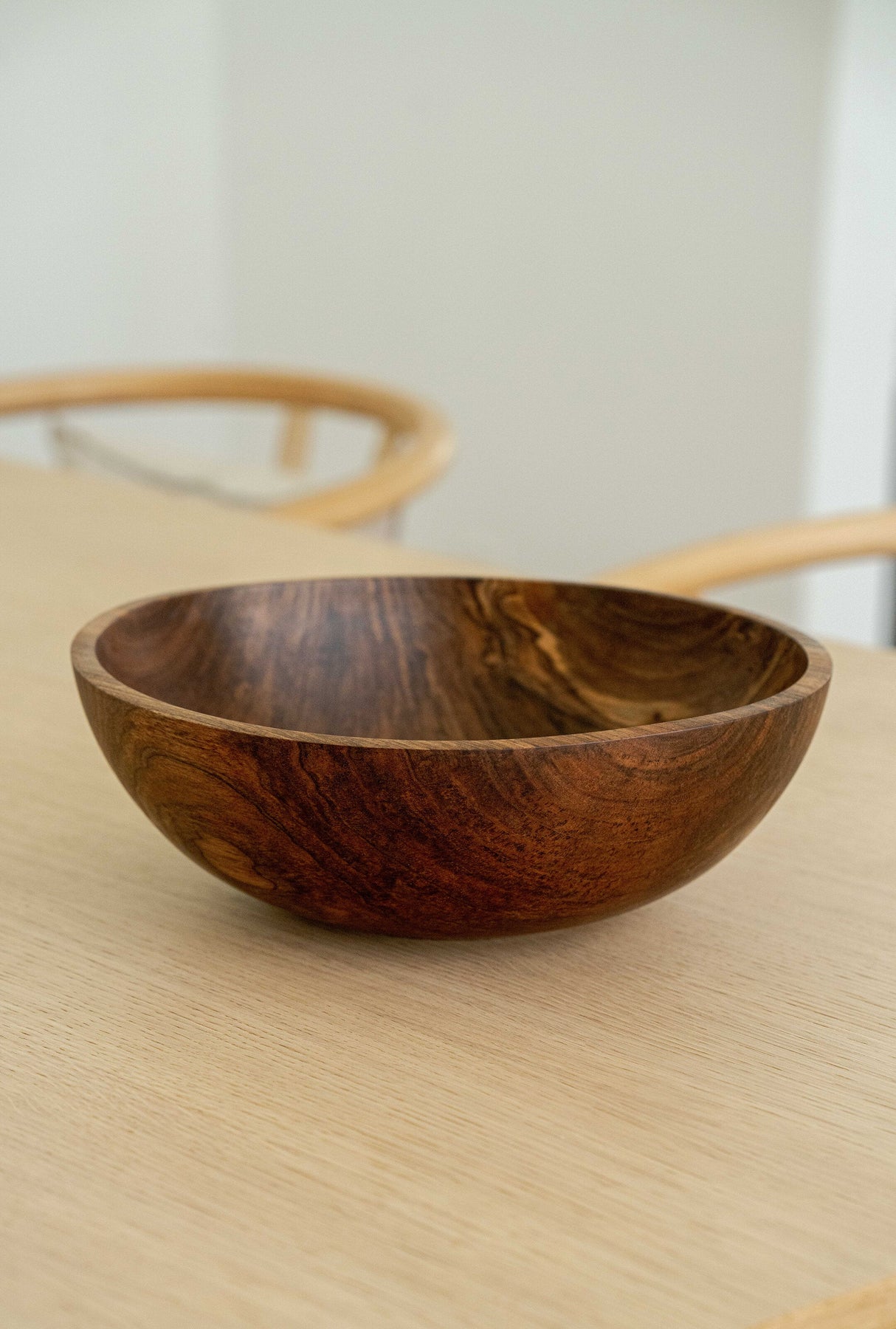 Hand-Carved Large Walnut Wood Bowl-Parc Decor