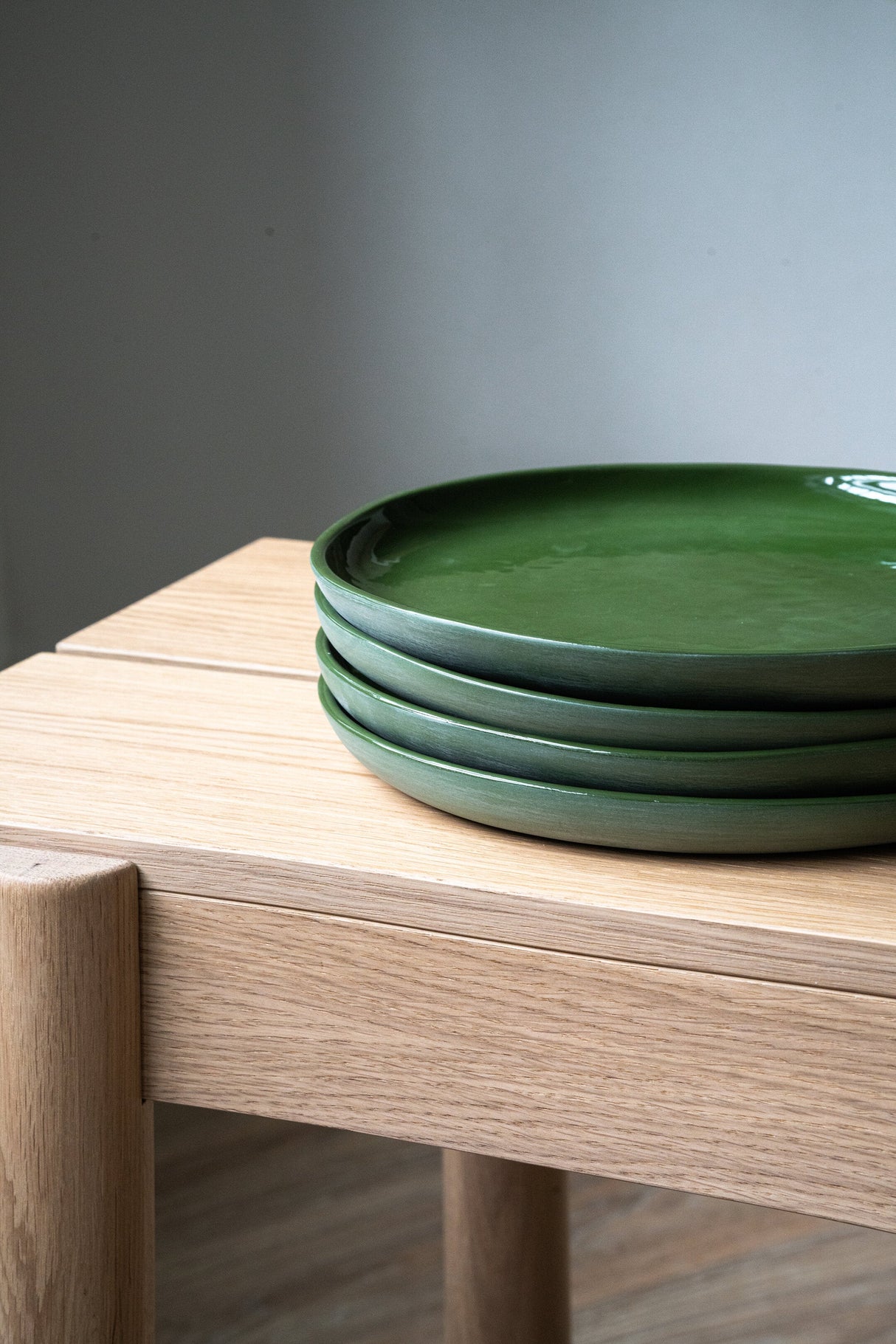 Handmade Porcelain Dinner Plates. Green-Parc Decor
