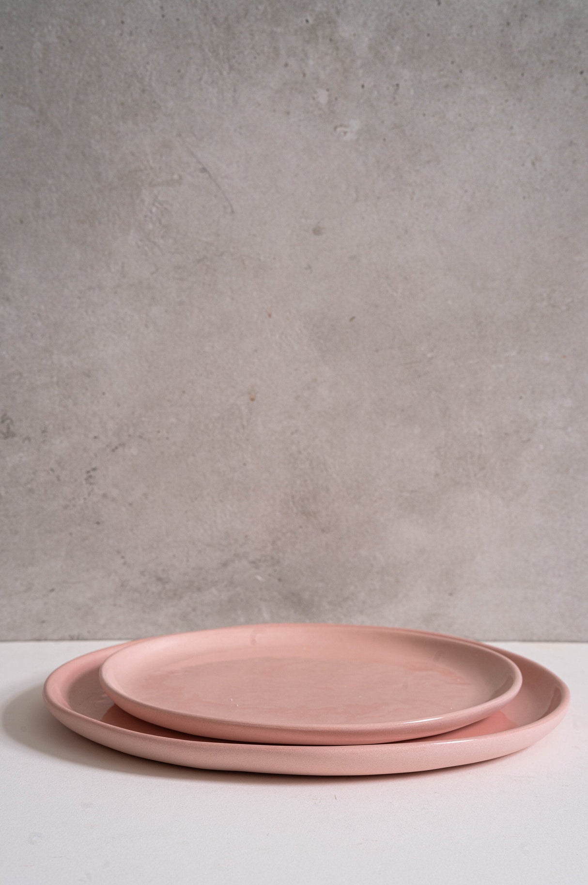 Handmade Porcelain Dinner Plates. Powder Pink-Parc Decor