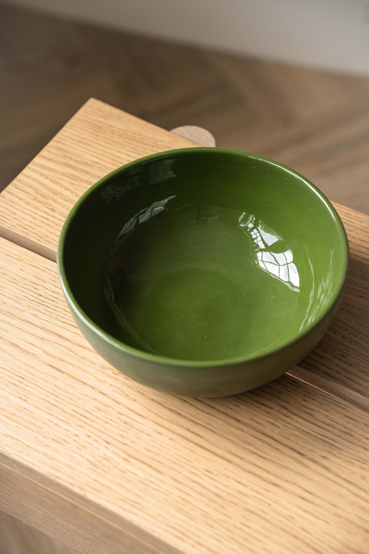 Handmade Porcelain Salad Bowl. Green-Parc Decor