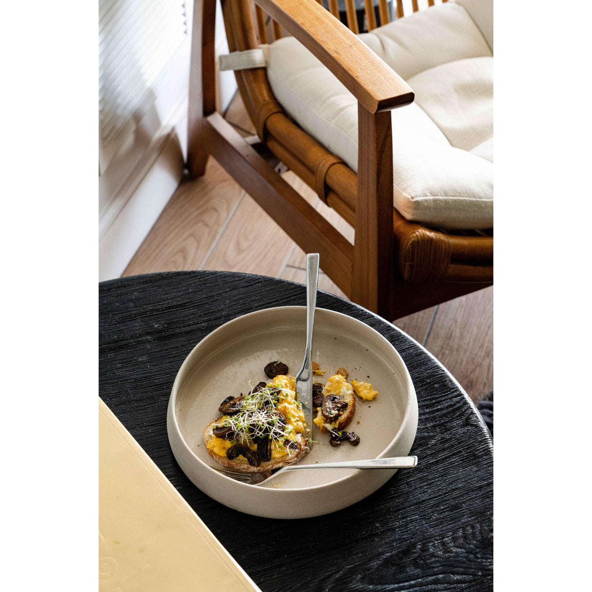 Handmade Stoneware Dinner Plates with High Sides and Transparent Glaze